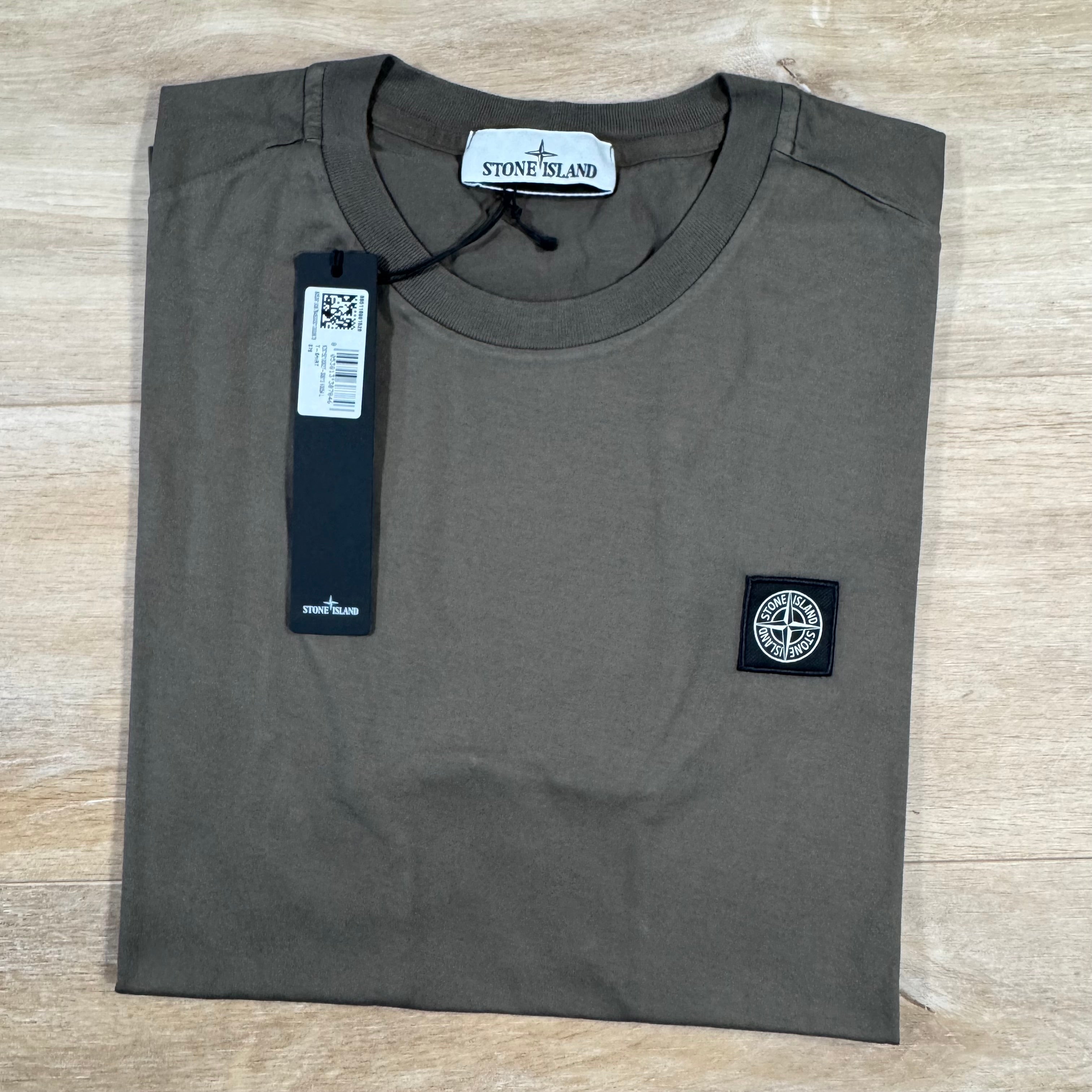 Stone Island Patch Logo T-Shirt in Military Green -Usfansport