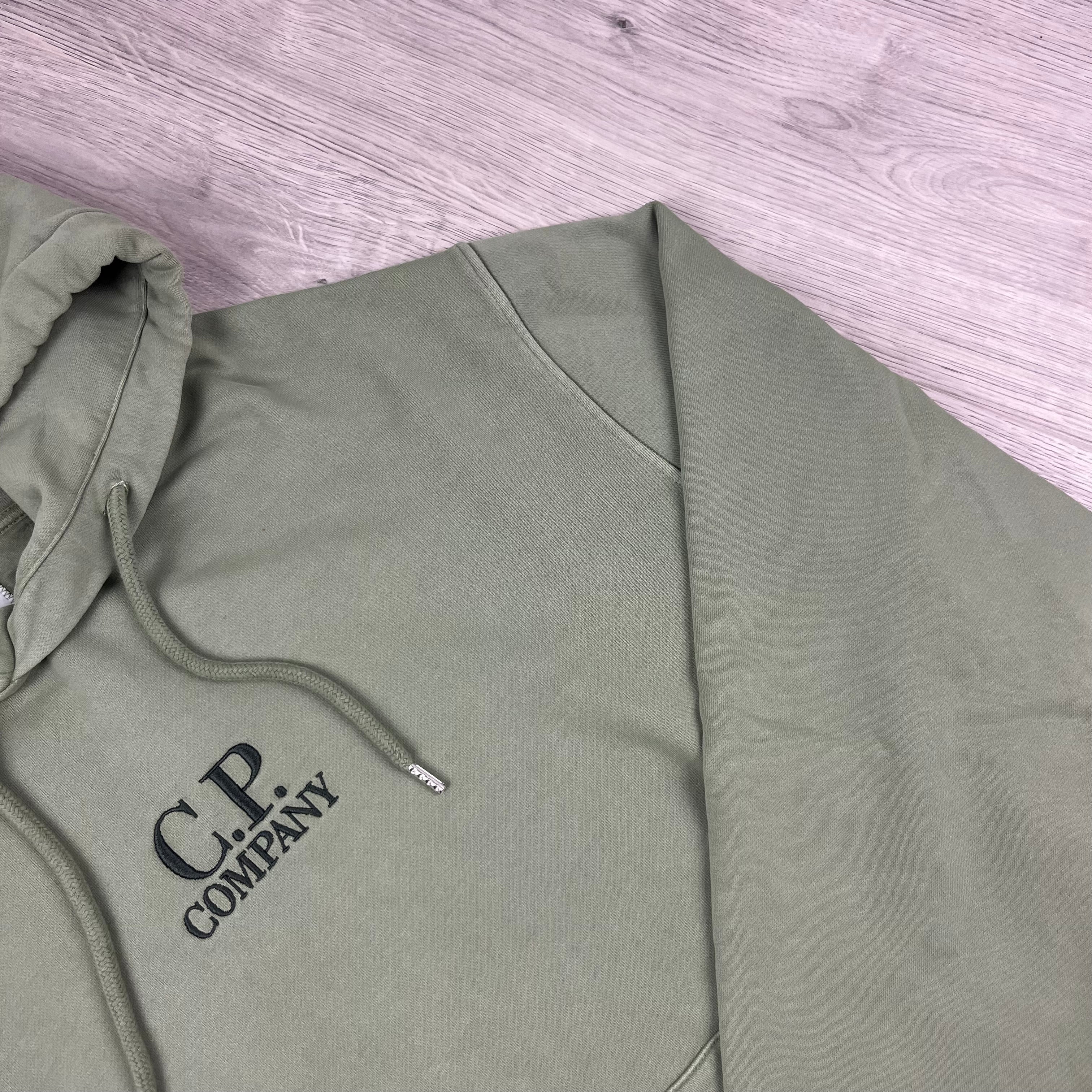 CP Company Raised Fleece Hoodie - Seagrass -Usfansport