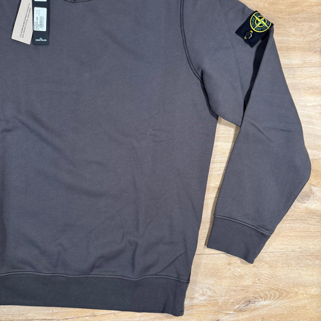 Stone Island Organic Cotton Fleece Sweatshirt in Charcoal Grey -Usfansport