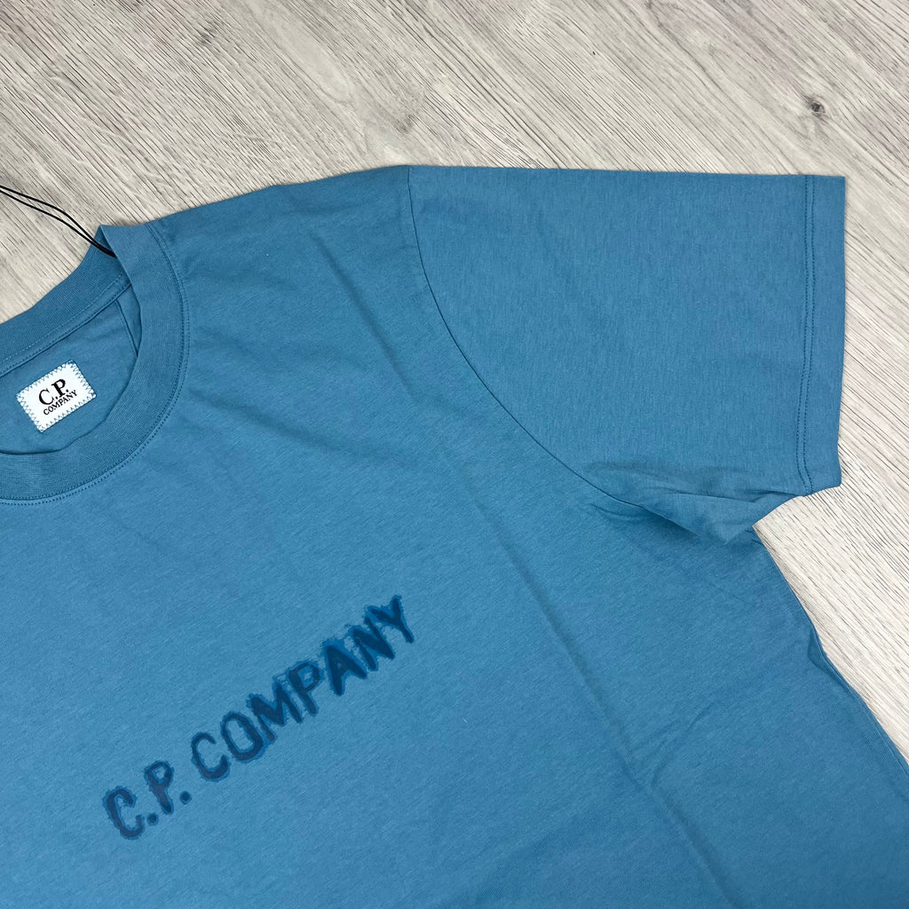 CP Company Printed T-Shirt - Aegean Blue -Usfansport
