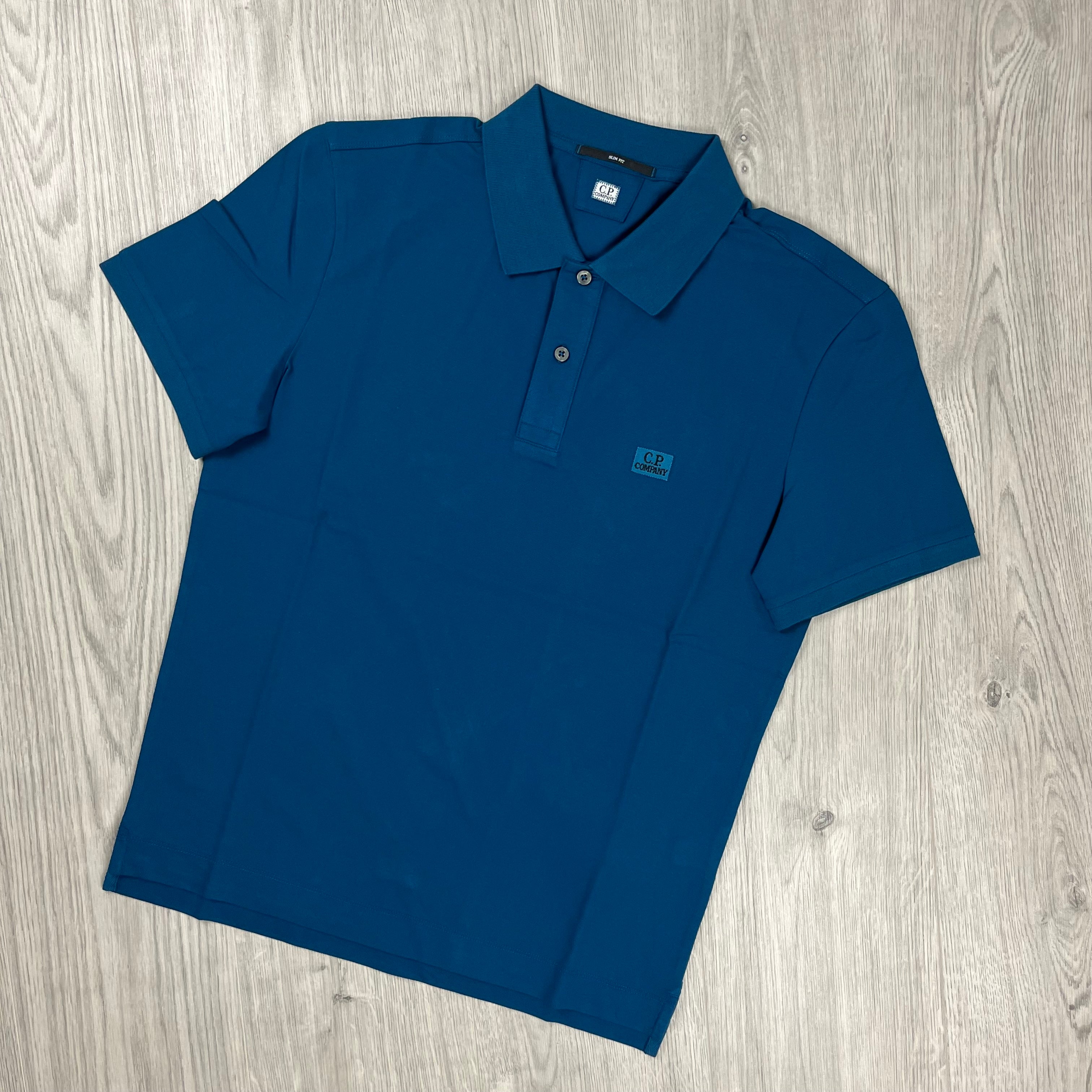 CP Company Piquet Polo Shirt - Ink Blue -Usfansport