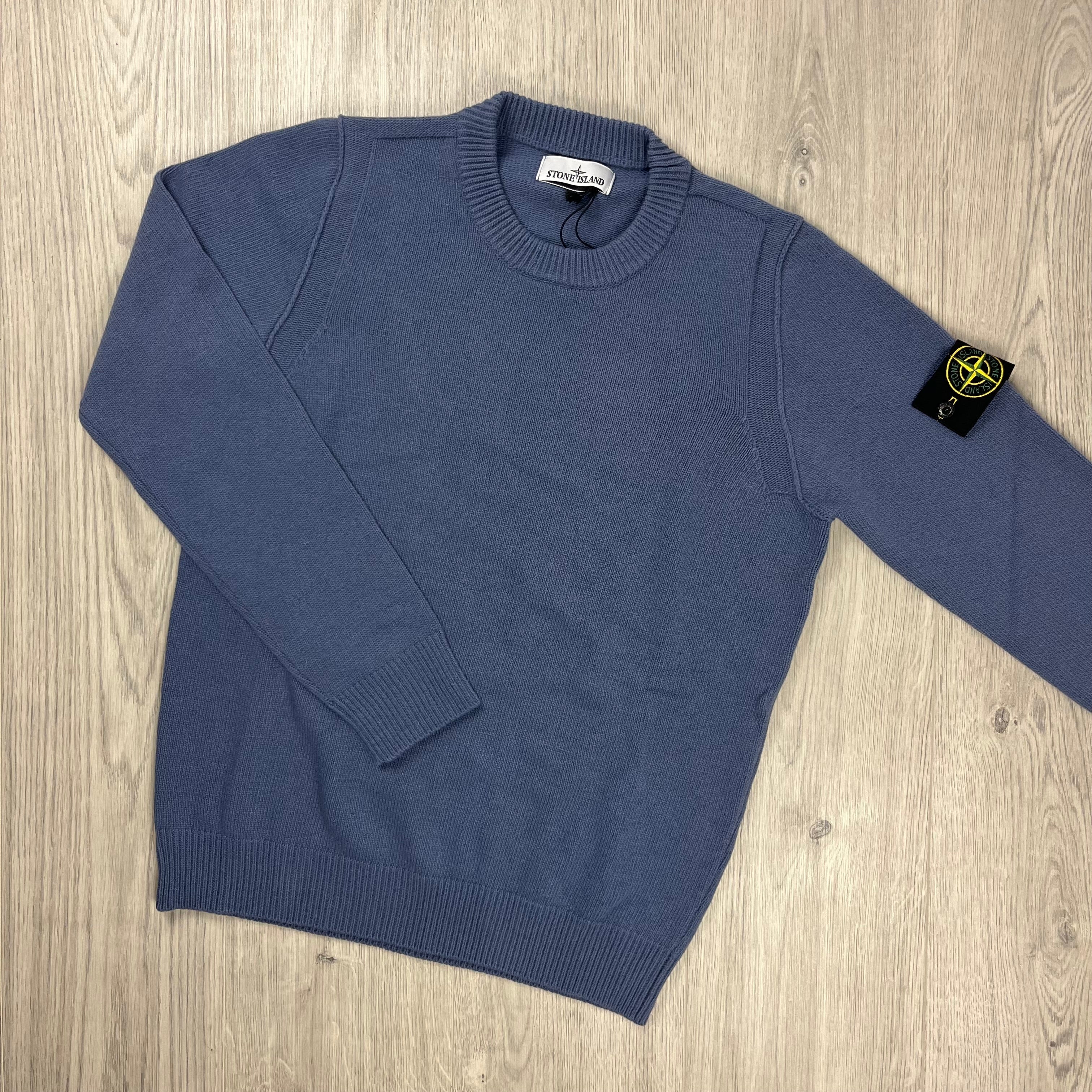 Stone Island Knit Sweatshirt - Mid Blue -Usfansport