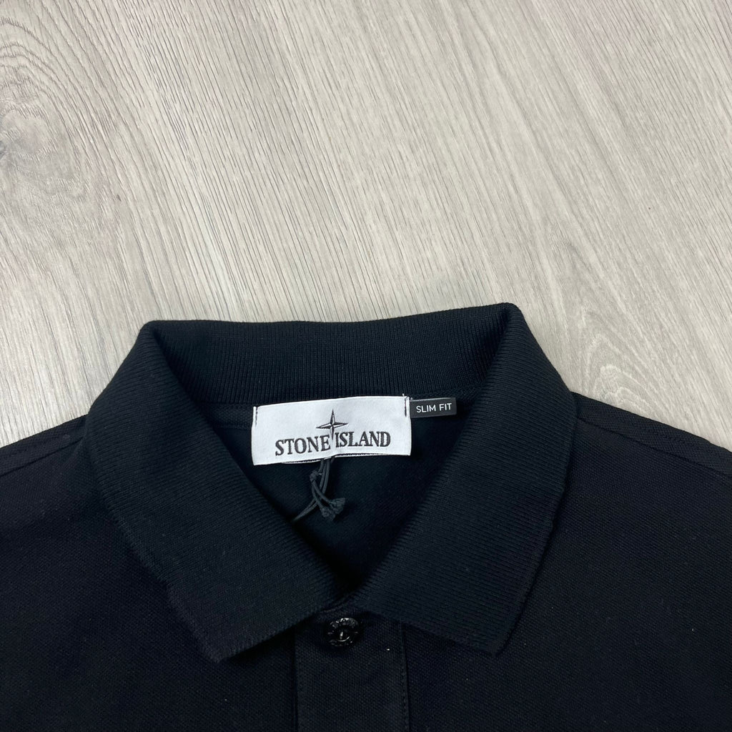 Stone Island Patch Polo Shirt - Black -Usfansport