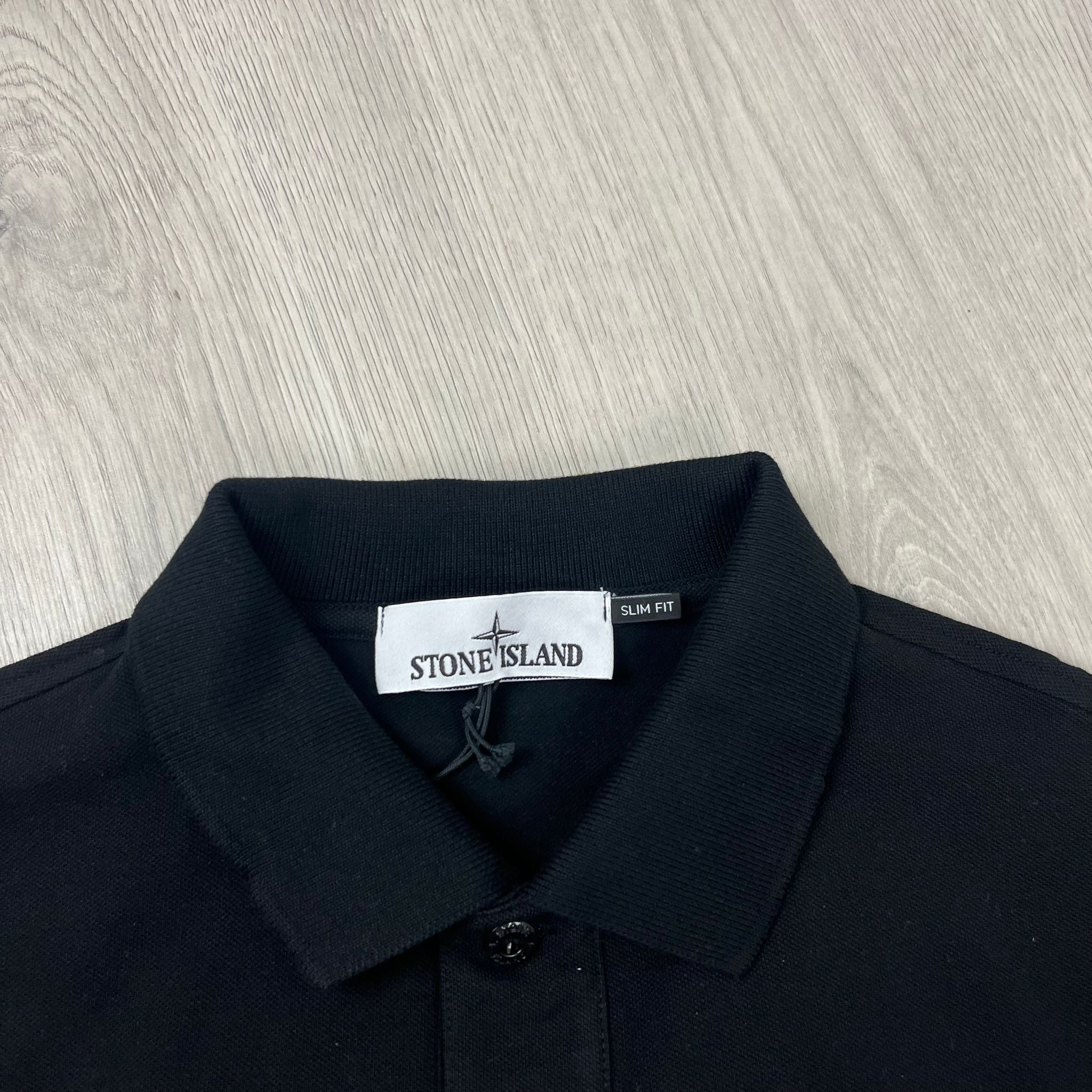 Stone Island Patch Polo Shirt - Black -Usfansport