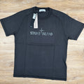 Stone Island Organic Cotton Logo T-Shirt in Charcoal Grey -Usfansport