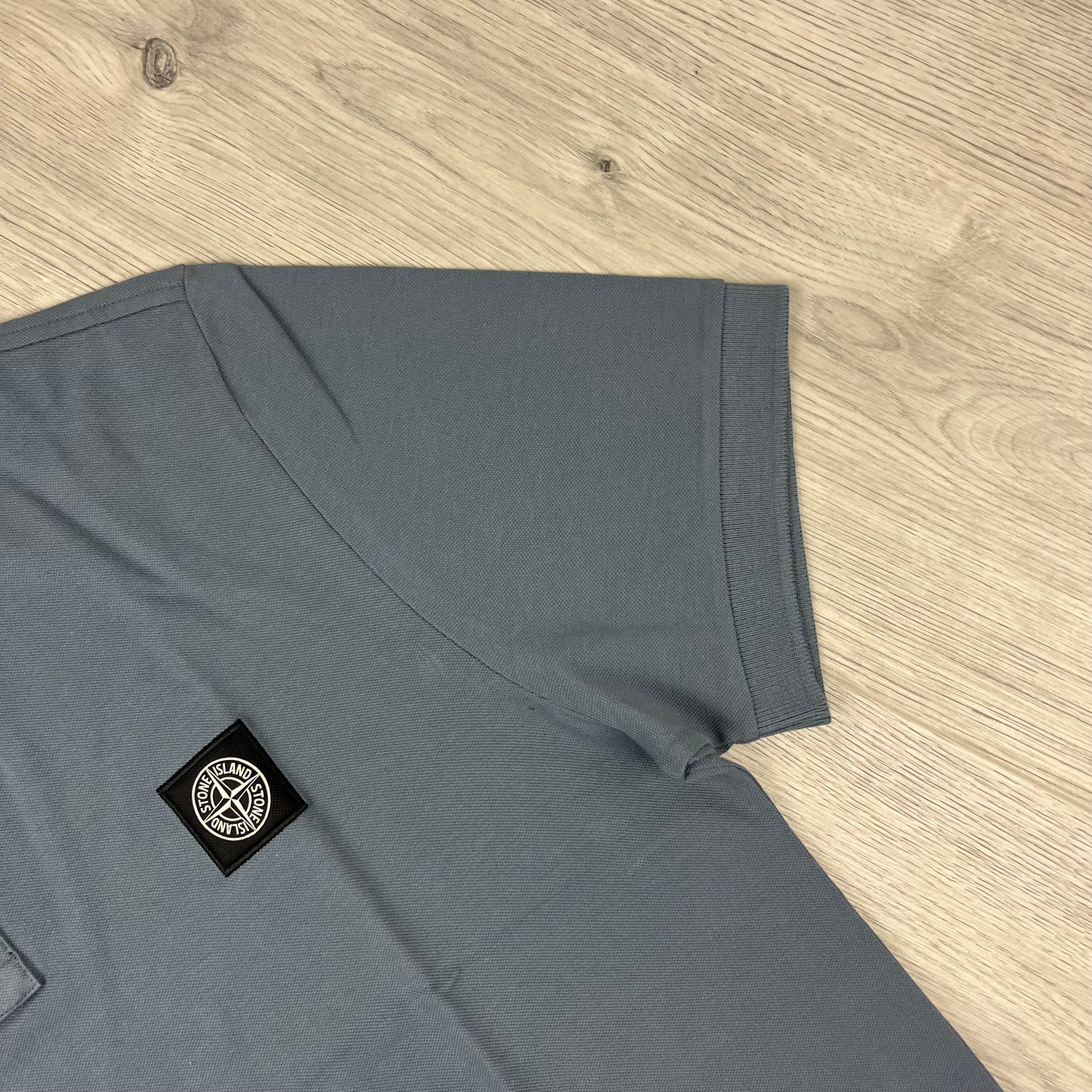 Stone Island Patch Polo Shirt - Avio Blue -Usfansport