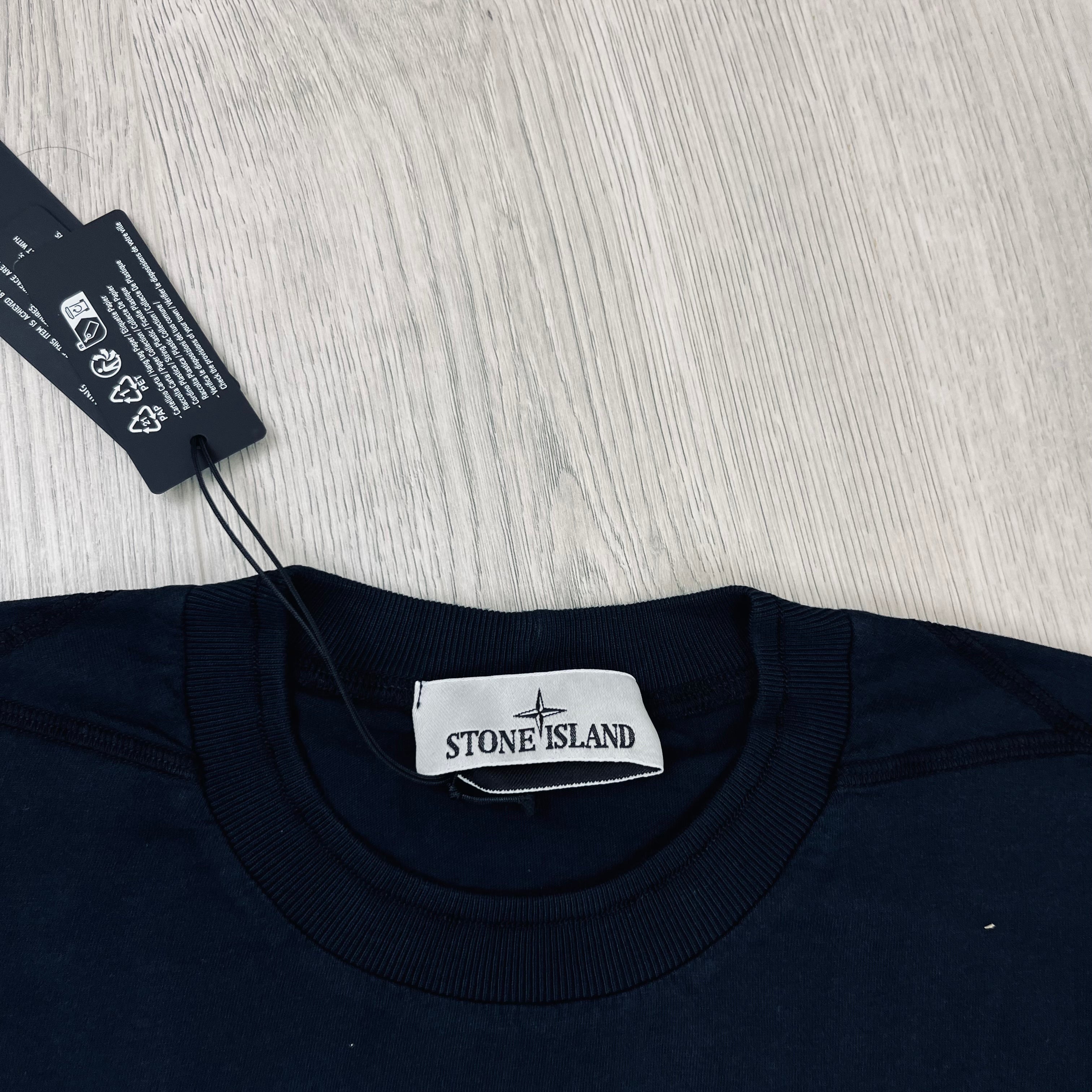 Stone Island Embroidered T-Shirt - Navy -Usfansport