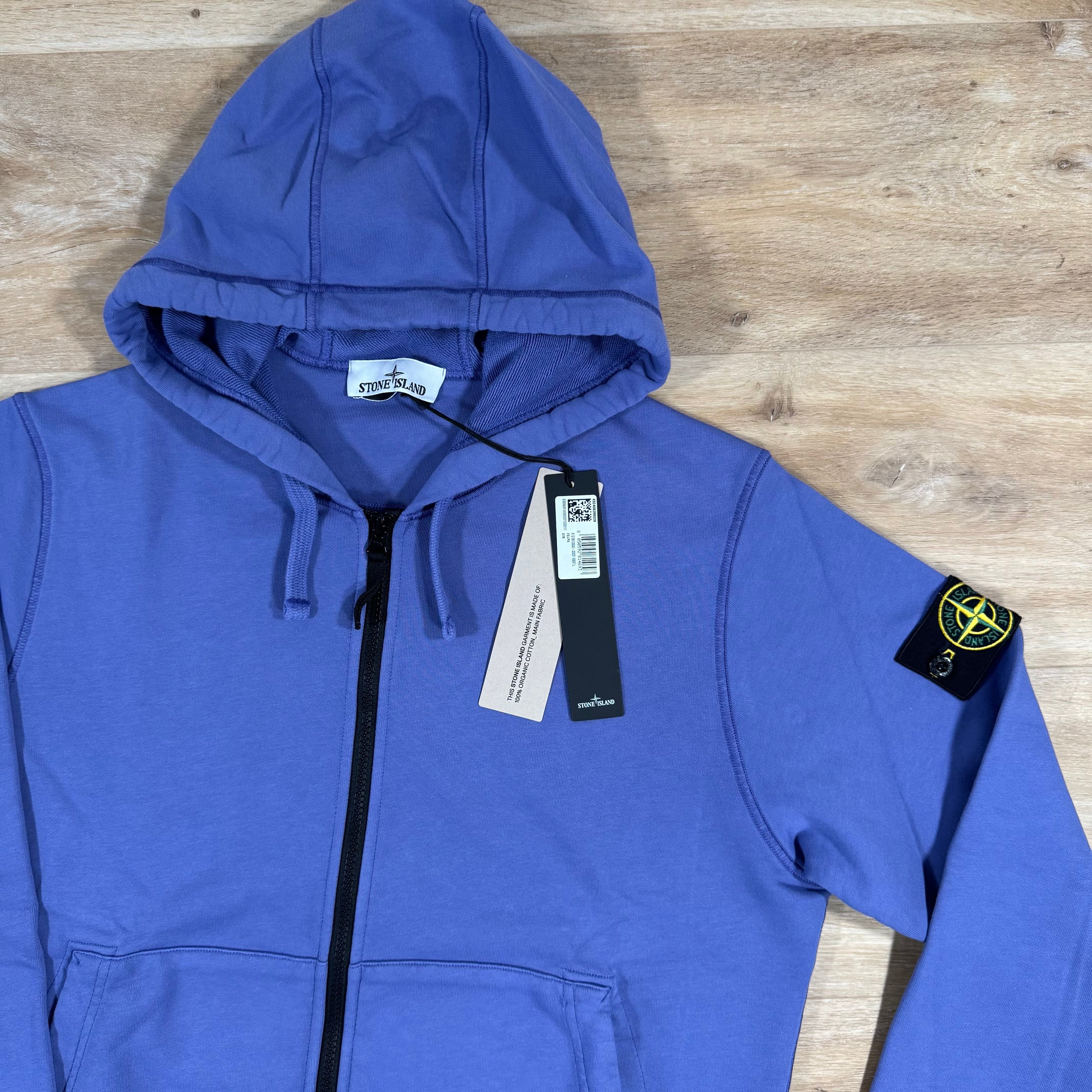 Stone Island Organic Cotton Fleece Zip Hoodie in Lavender -Usfansport