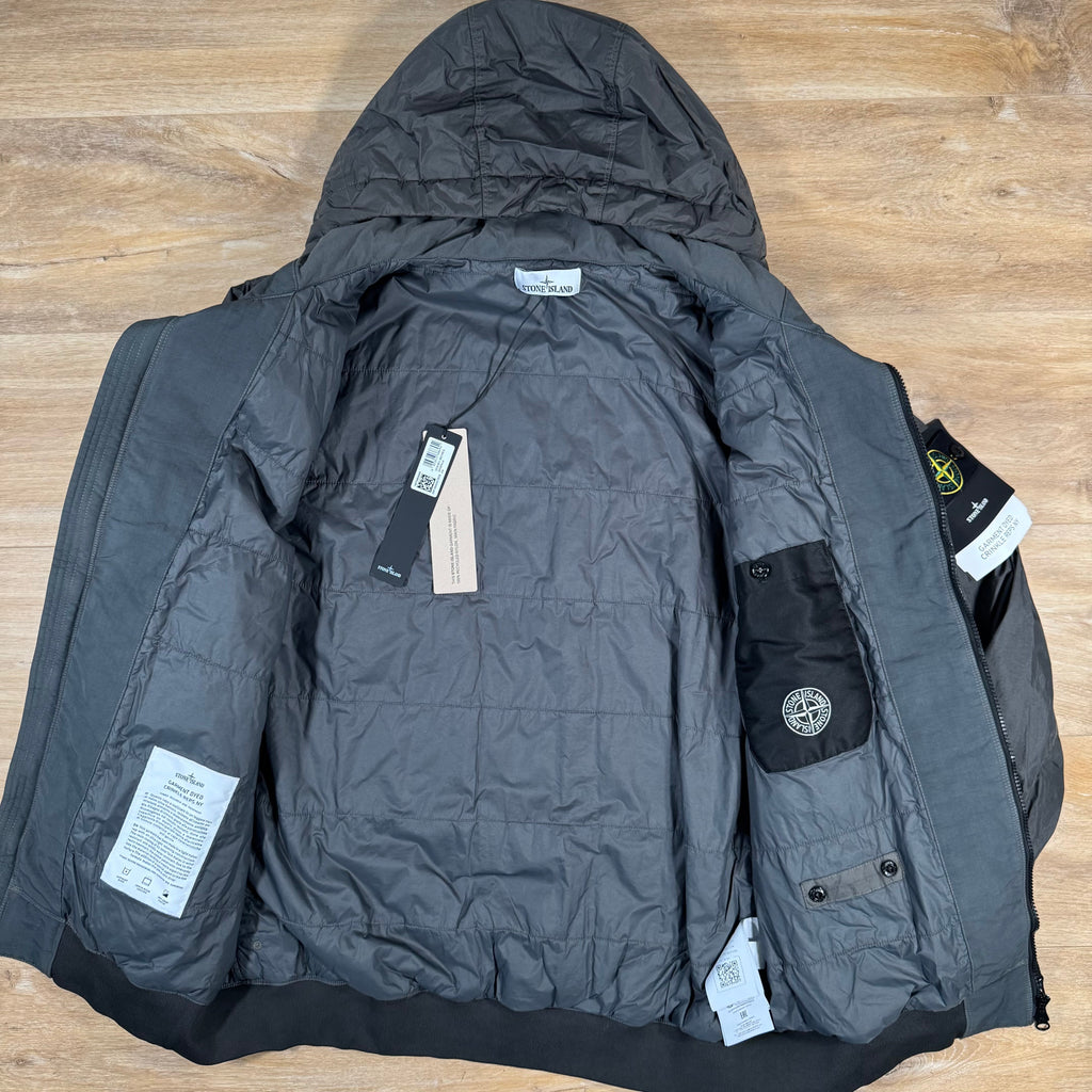 Stone Island Crinkle Reps NY Padded Jacket in Lead Grey -Usfansport