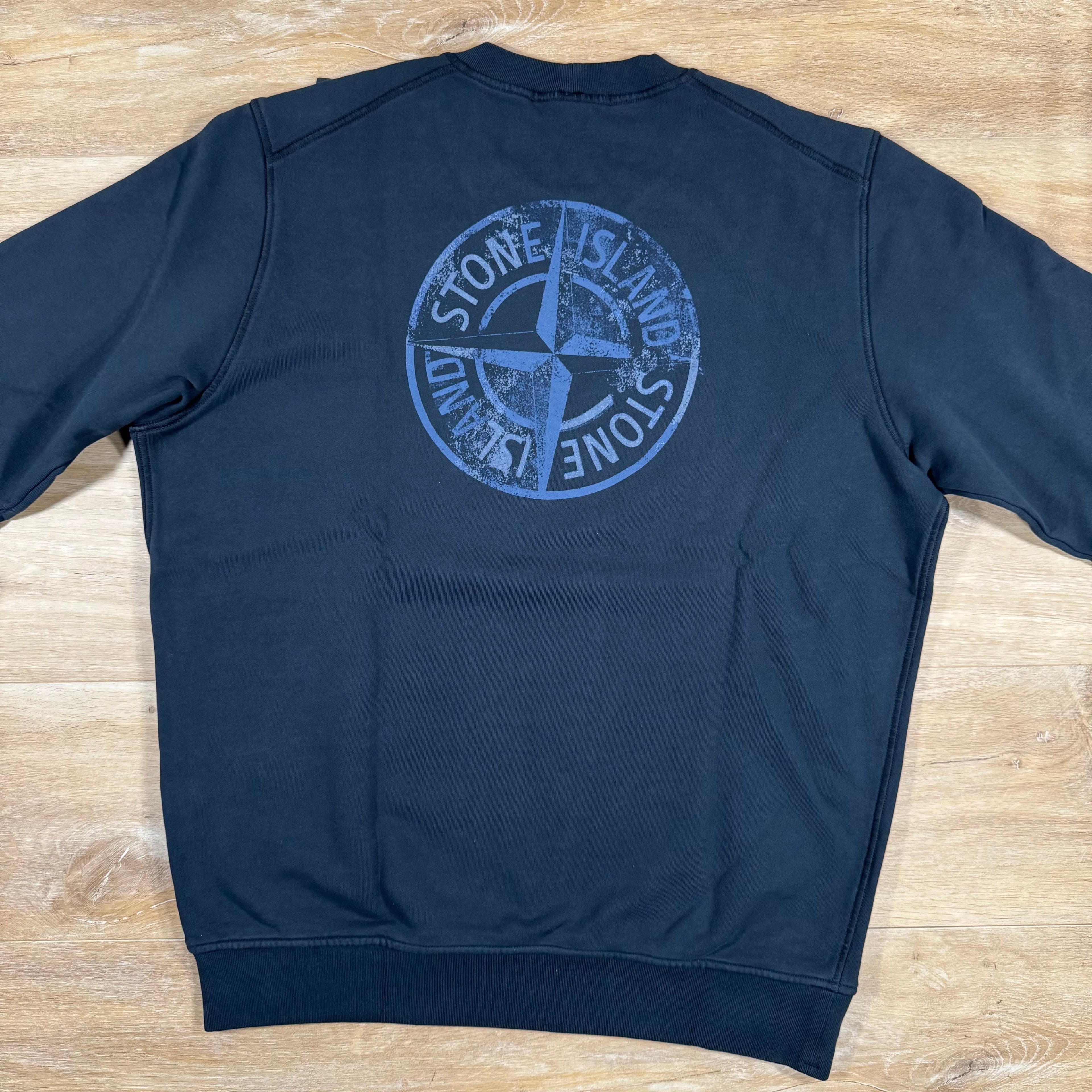 Stone Island Reverse Compass Logo Sweatshirt in Navy -Usfansport