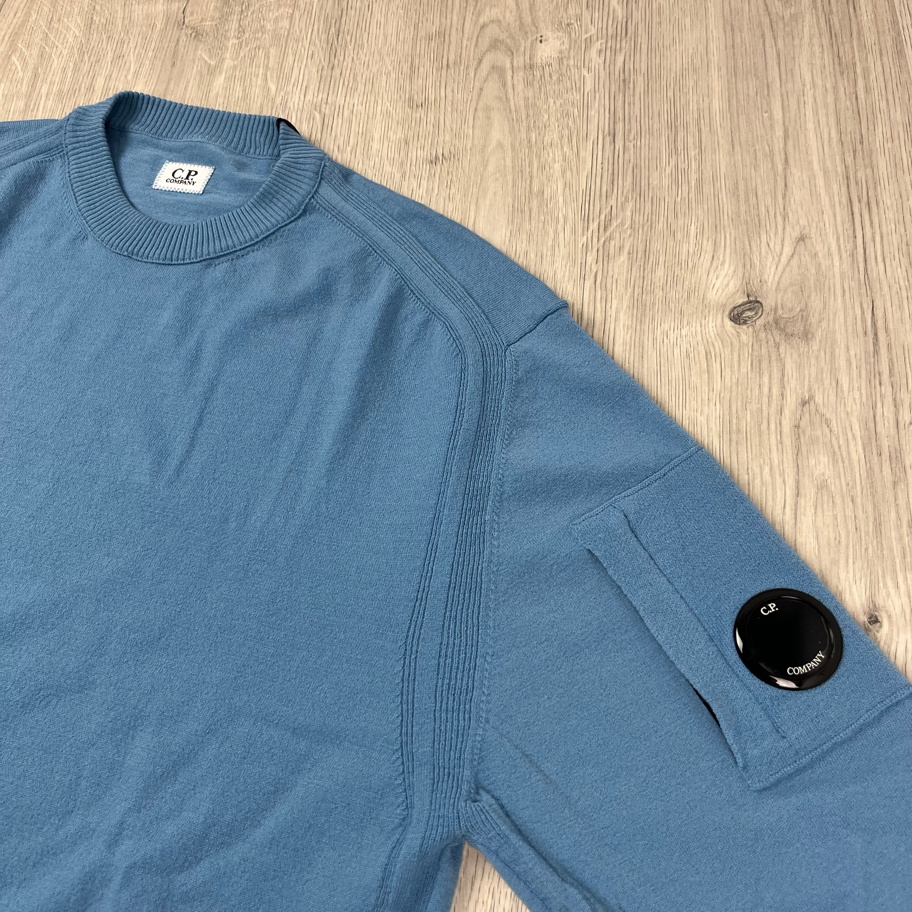 CP Company Knit Sweatshirt - Aegean Blue -Usfansport