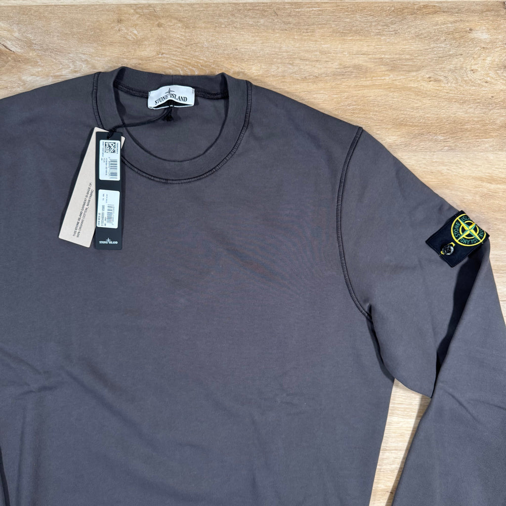 Stone Island Organic Cotton Fleece Sweatshirt in Charcoal Grey -Usfansport