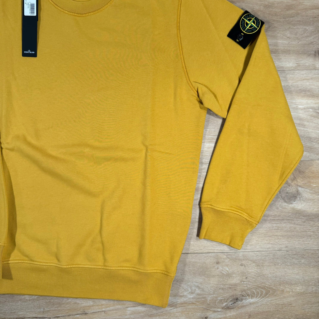 Stone Island Garment Dyed Crewneck Sweatshirt in Mustard -Usfansport