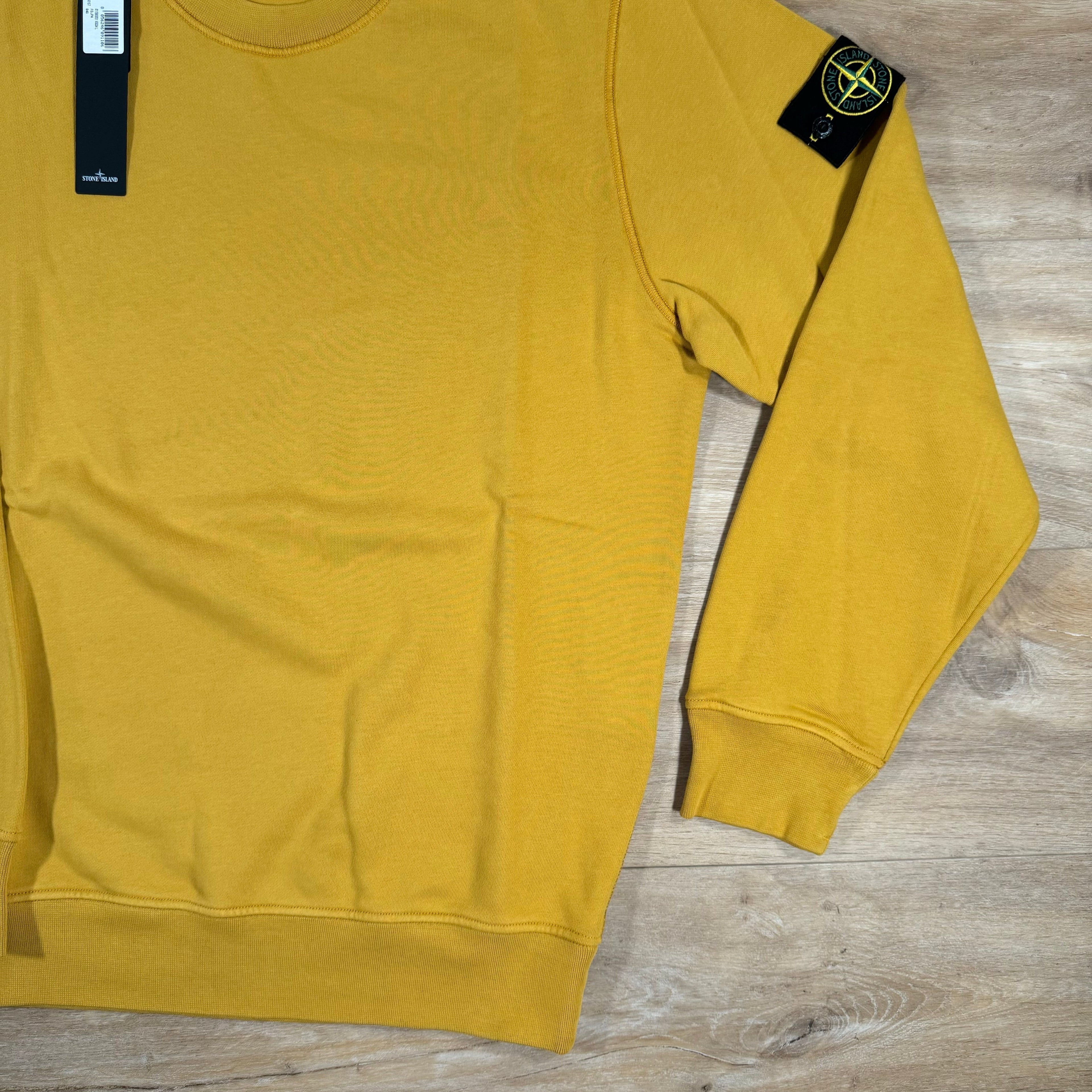Stone Island Garment Dyed Crewneck Sweatshirt in Mustard -Usfansport