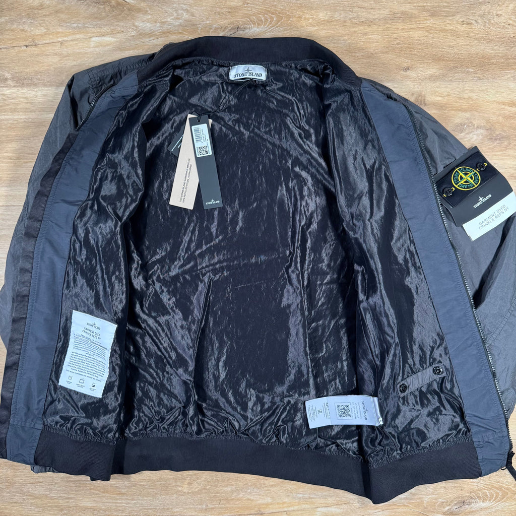 Stone Island Crinkle Reps R-NY Bomber Jacket in Charcoal Grey -Usfansport