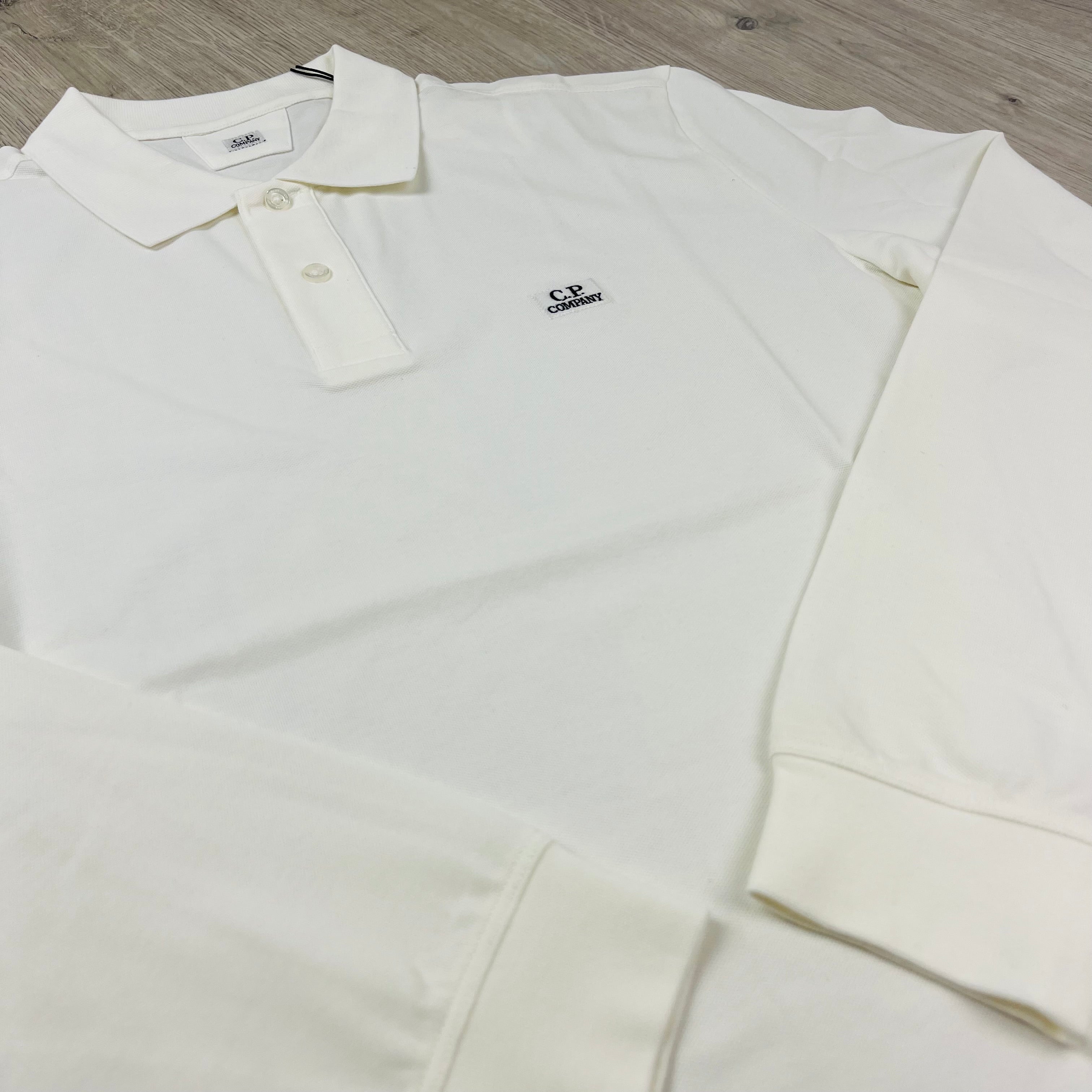 CP Company Piquet Polo Shirt - White -Usfansport