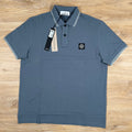 Stone Island Organic Cotton Pique Polo Shirt in Avio Blue -Usfansport