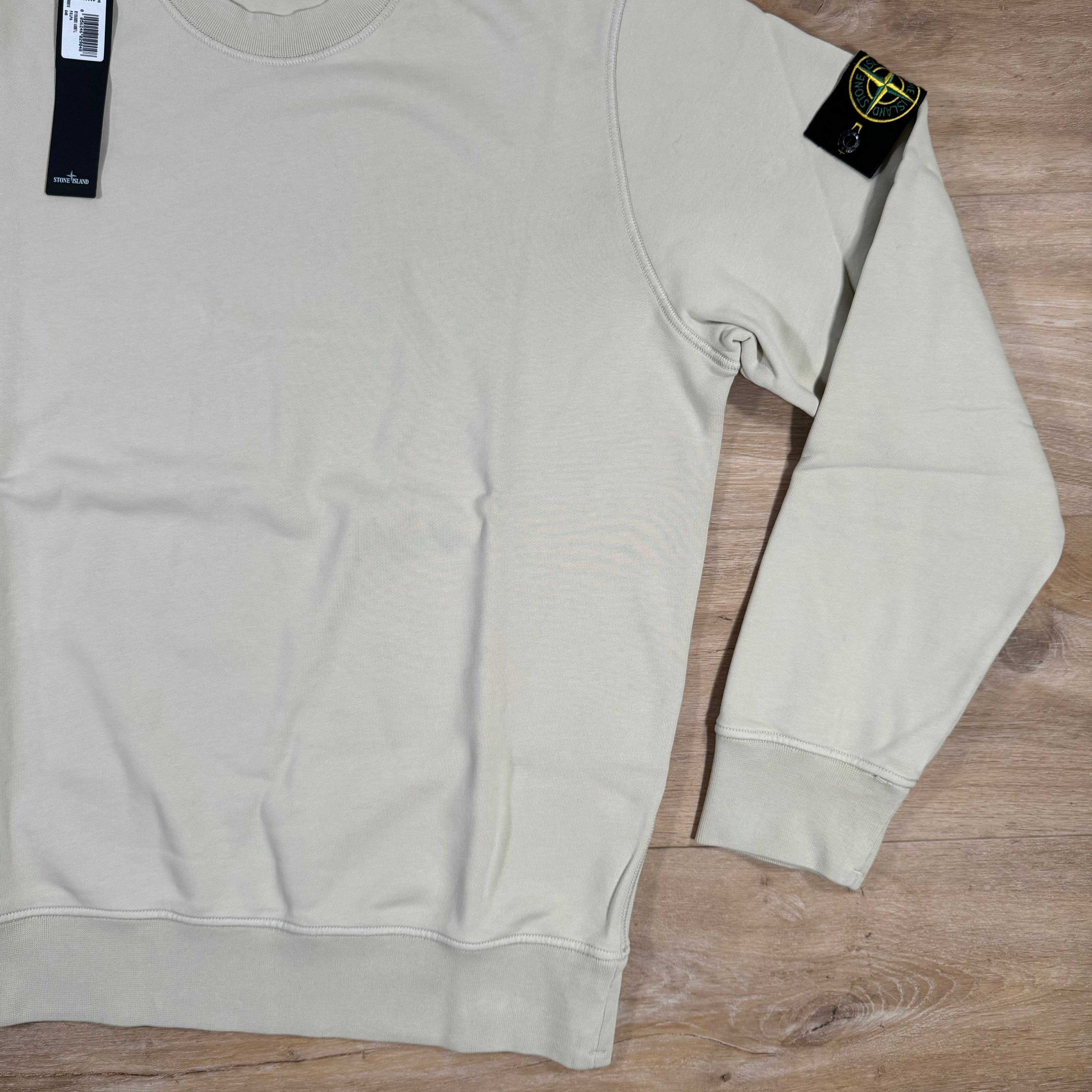Stone Island Garment Dyed Crewneck Sweatshirt in Plaster -Usfansport