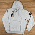 Stone Island Organic Cotton Fleece Pullover Hoodie in Sky Blue -Usfansport