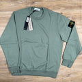 Stone Island Organic Cotton Fleece Sweatshirt in Sage Green -Usfansport