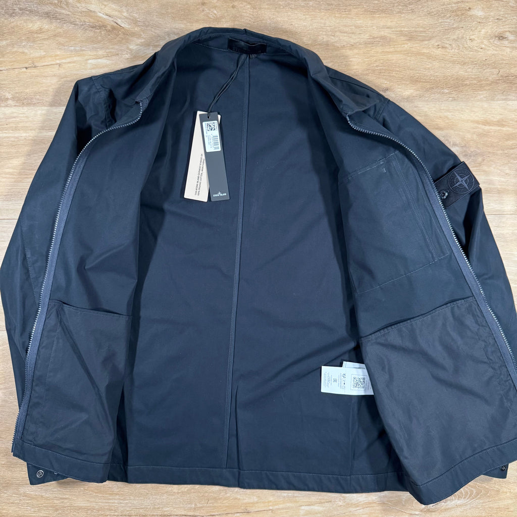 Stone Island Weatherproof Canvas Ghost Overshirt in Navy -Usfansport