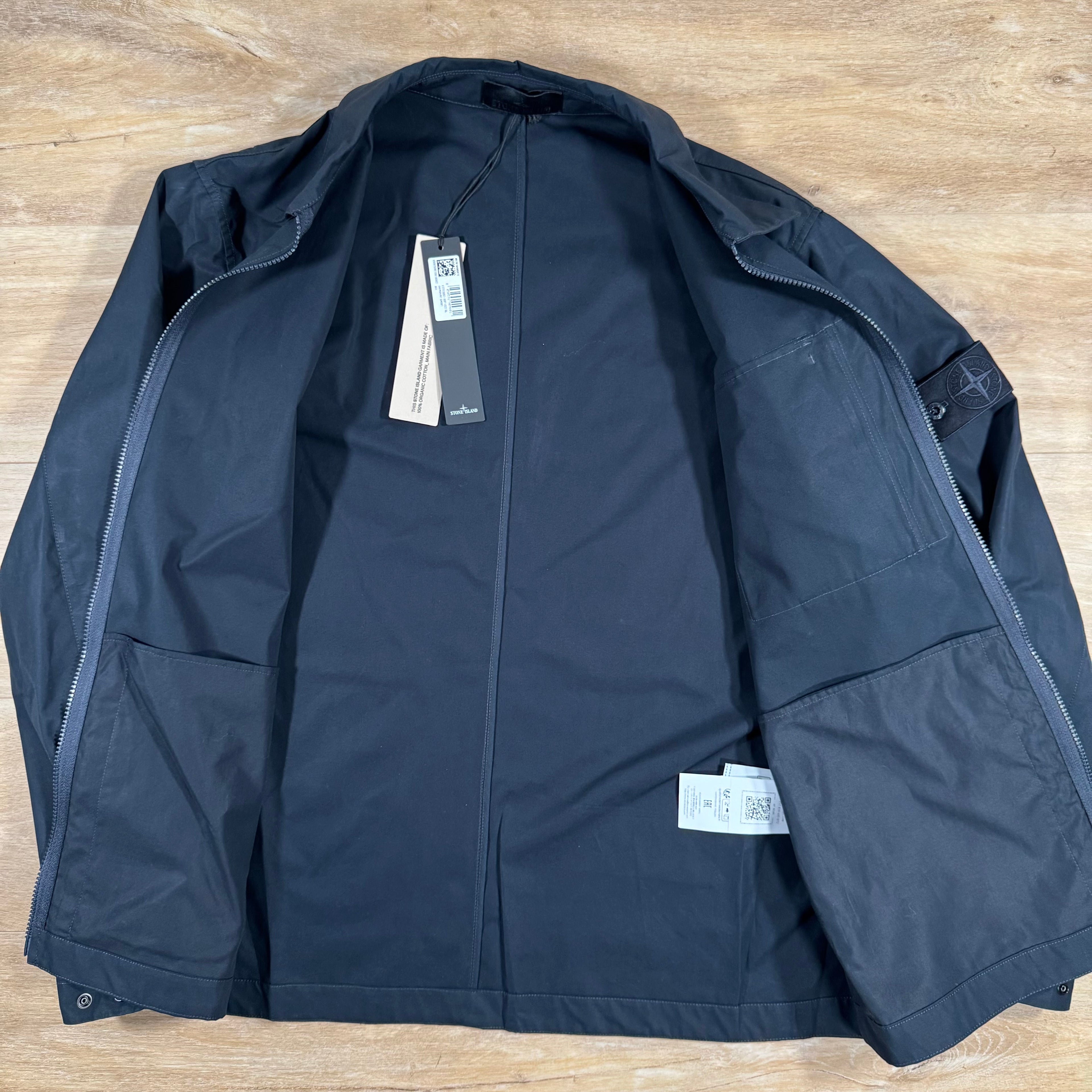 Stone Island Weatherproof Canvas Ghost Overshirt in Navy -Usfansport