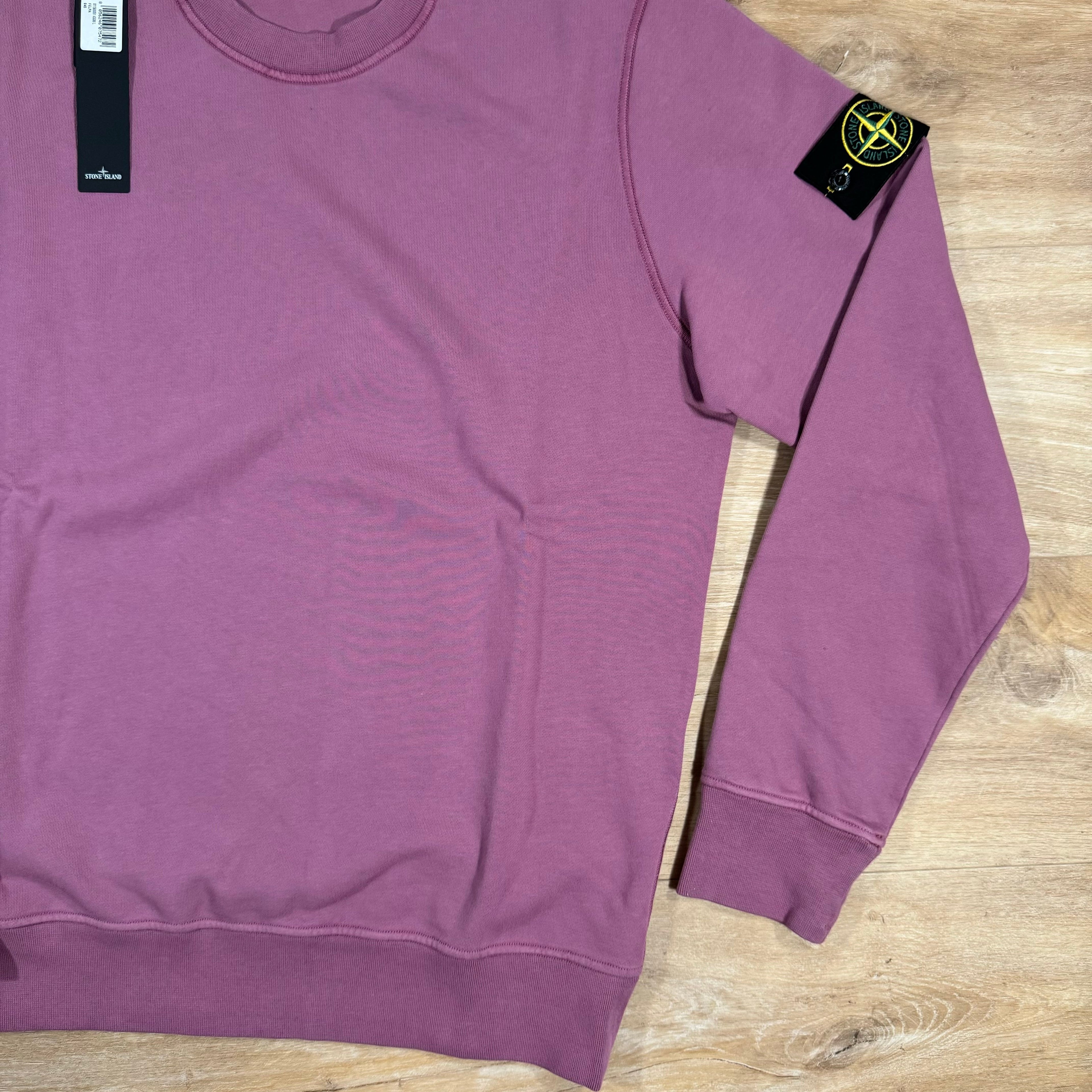 Stone Island Garment Dyed Crewneck Sweatshirt in Onion Rose -Usfansport