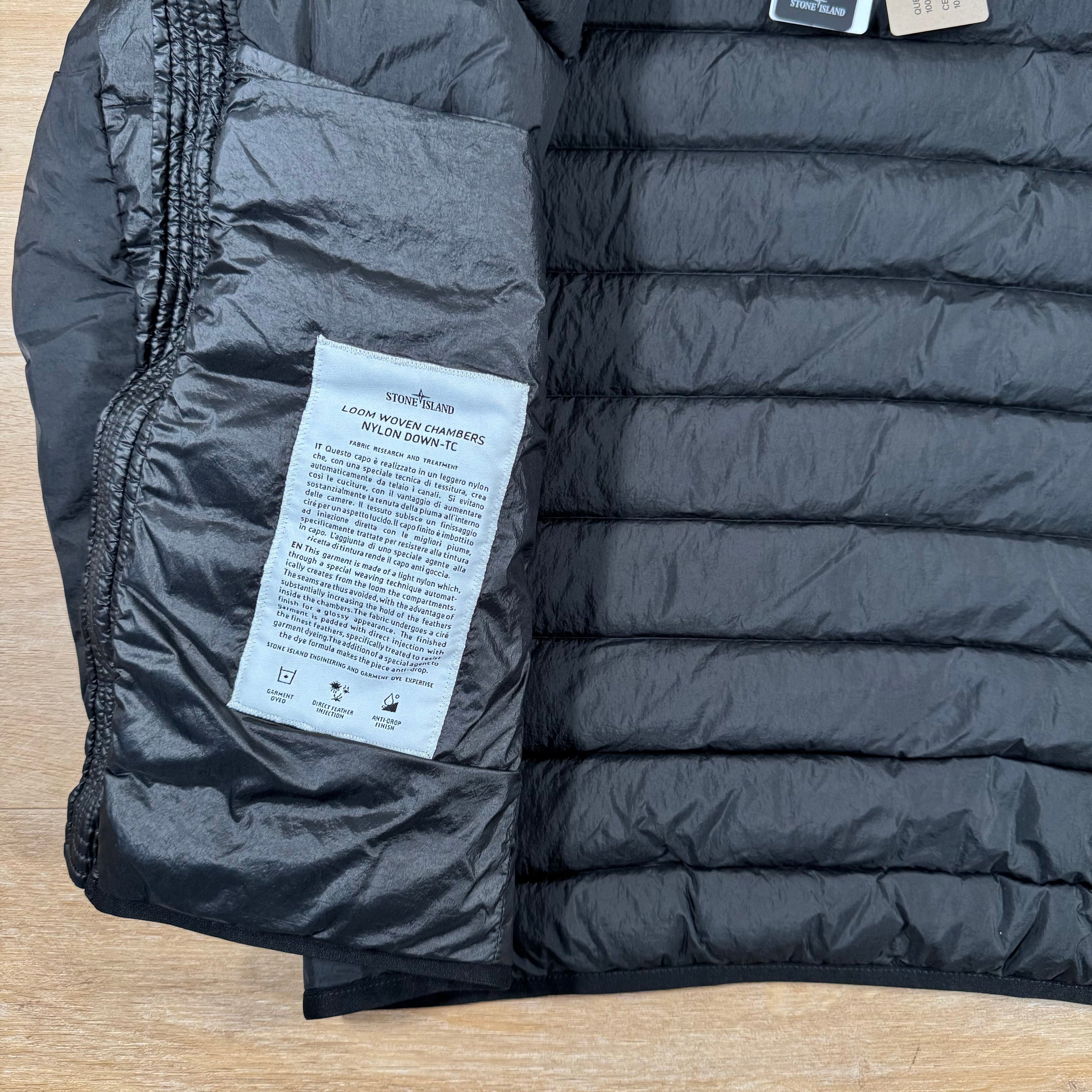 Stone Island Loom Woven Nylon Down-TC Jacket in Black -Usfansport