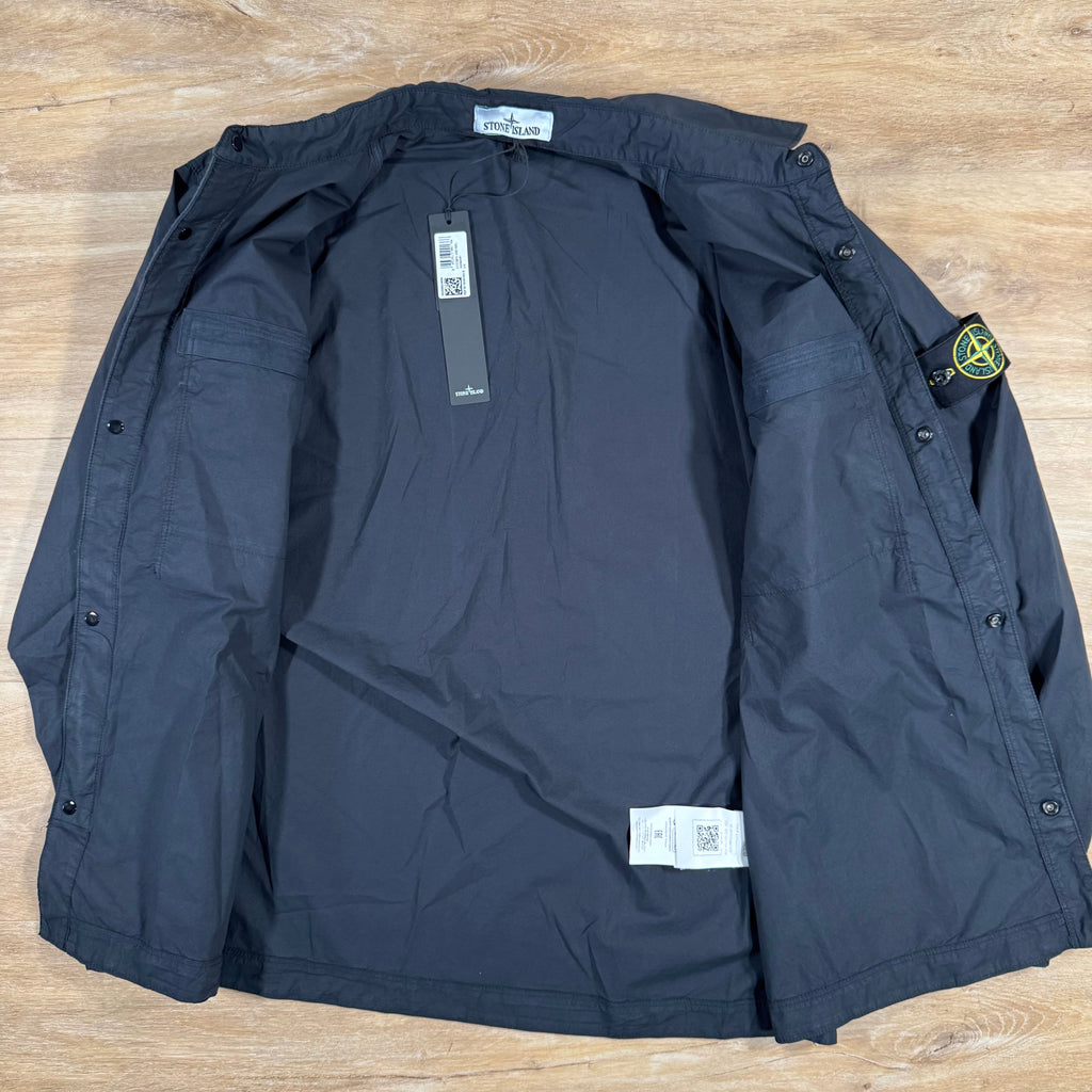Stone Island Stretch Tela Overshirt in Navy -Usfansport