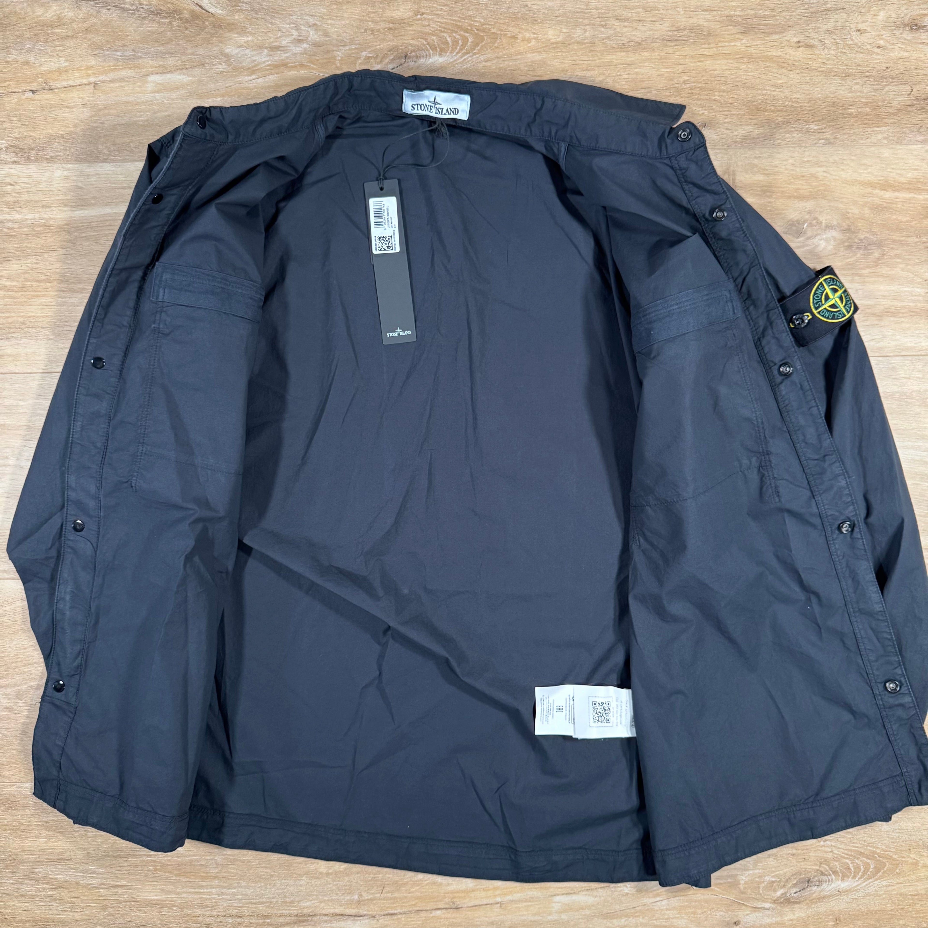 Stone Island Stretch Tela Overshirt in Navy -Usfansport