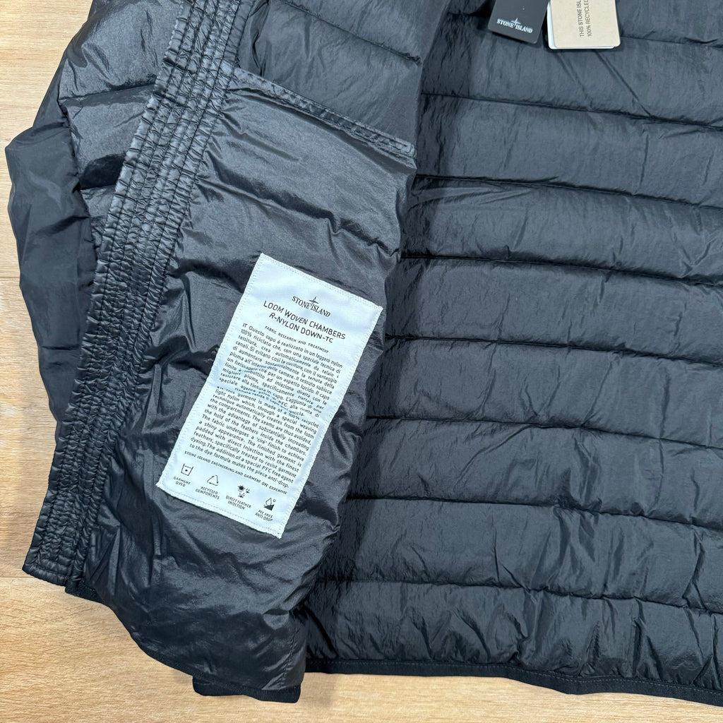 Stone Island Loom Woven Chambers Nylon Down-TC Jacket in Black -Usfansport