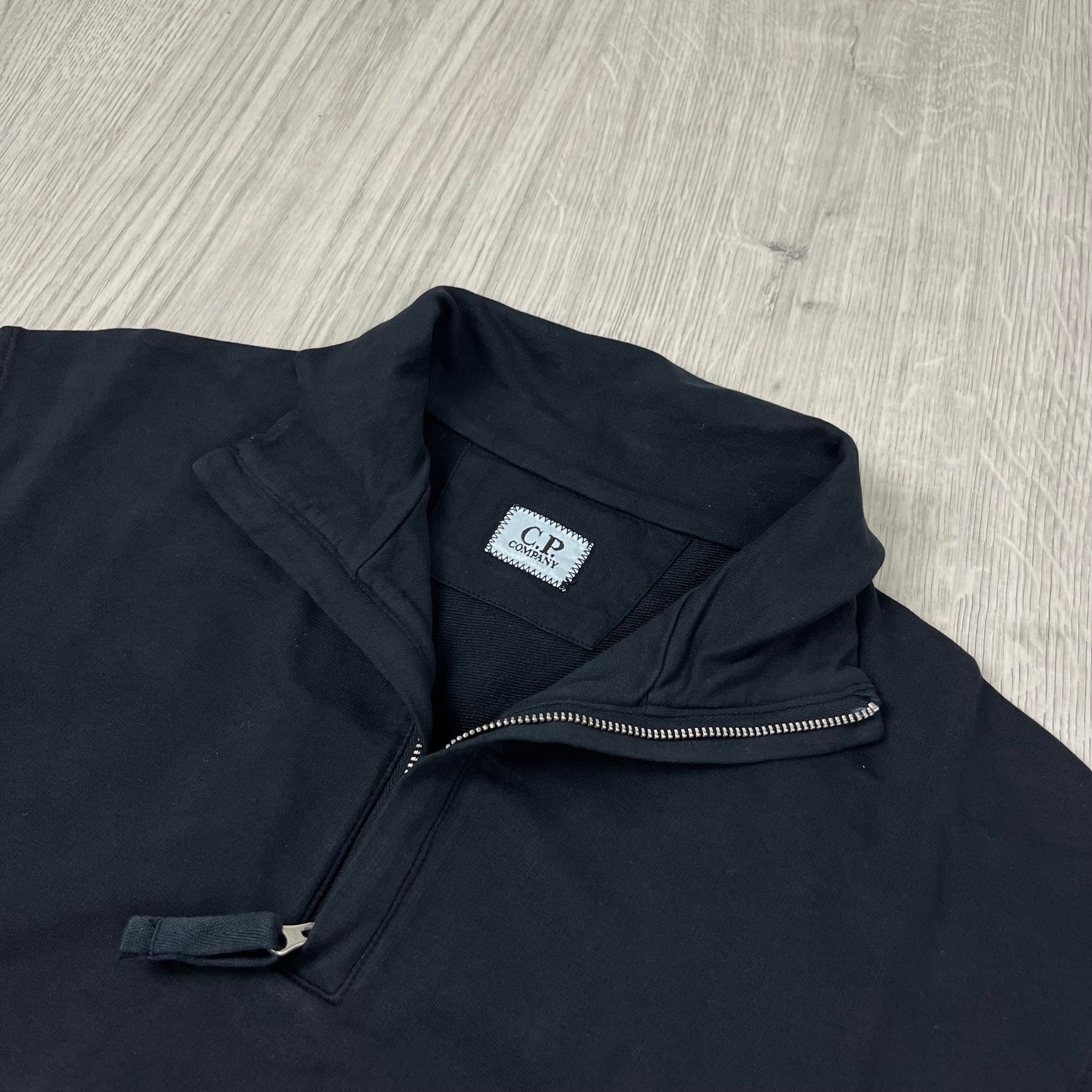 CP Company Light Fleece Zip Sweatshirt - Black -Usfansport