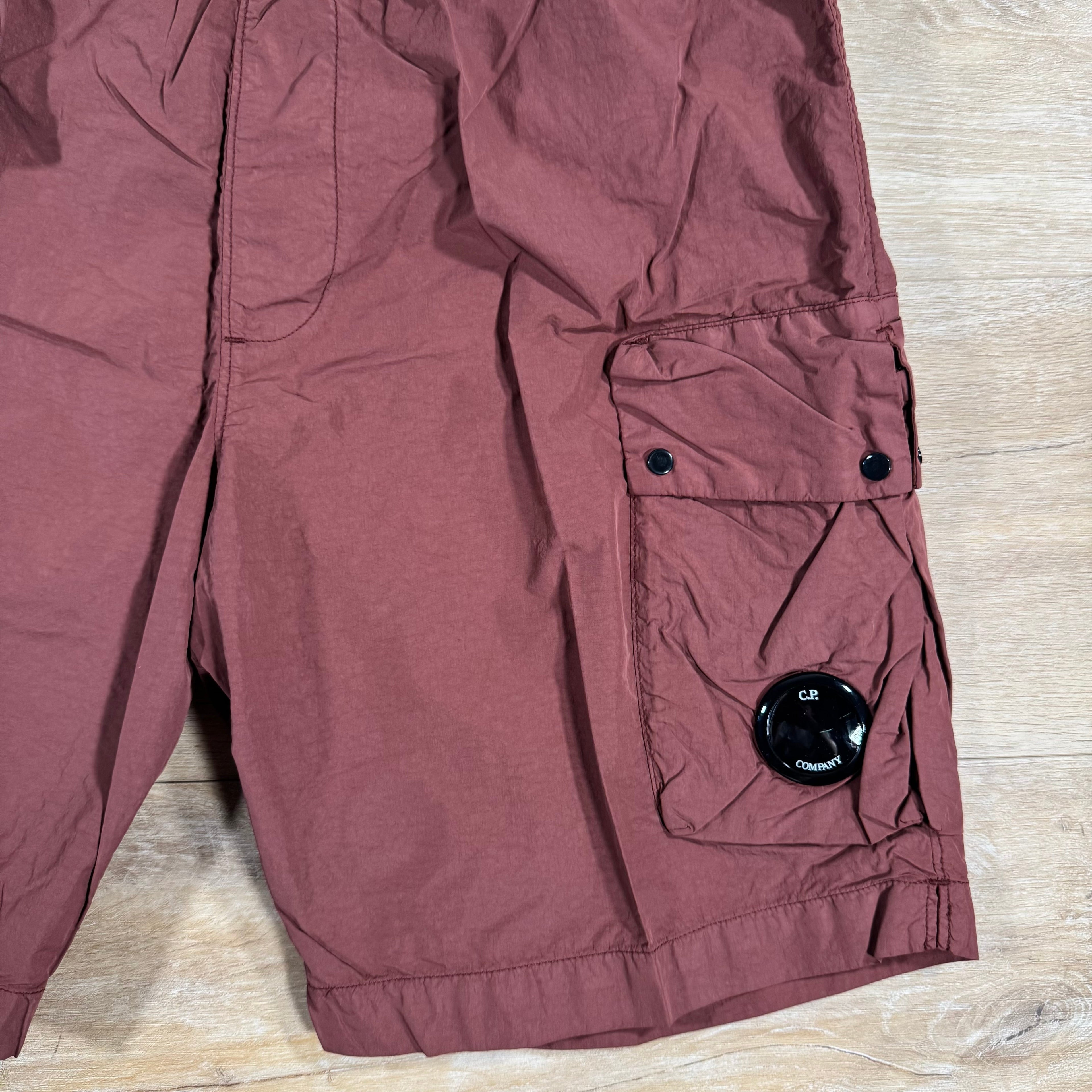 CP Company Flatt Nylon Cargo Lens Swim Shorts in Sable - Brown -Usfansport