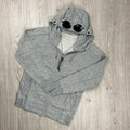 CP Company Raised Fleece Goggle Hoodie - Grey -Usfansport