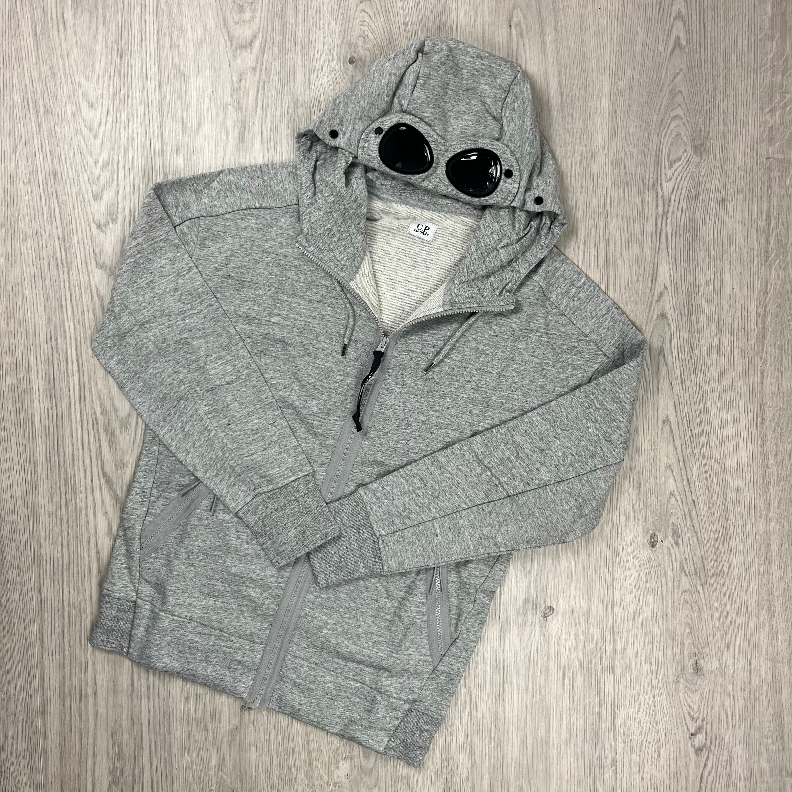 CP Company Raised Fleece Goggle Hoodie - Grey -Usfansport