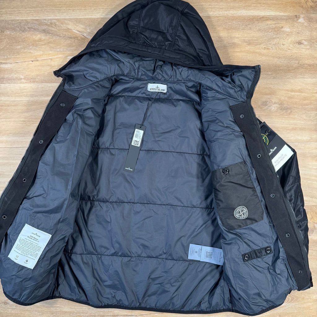 Stone Island Run-Proof Nylon Mesh-TC Reversible Jacket in Black -Usfansport
