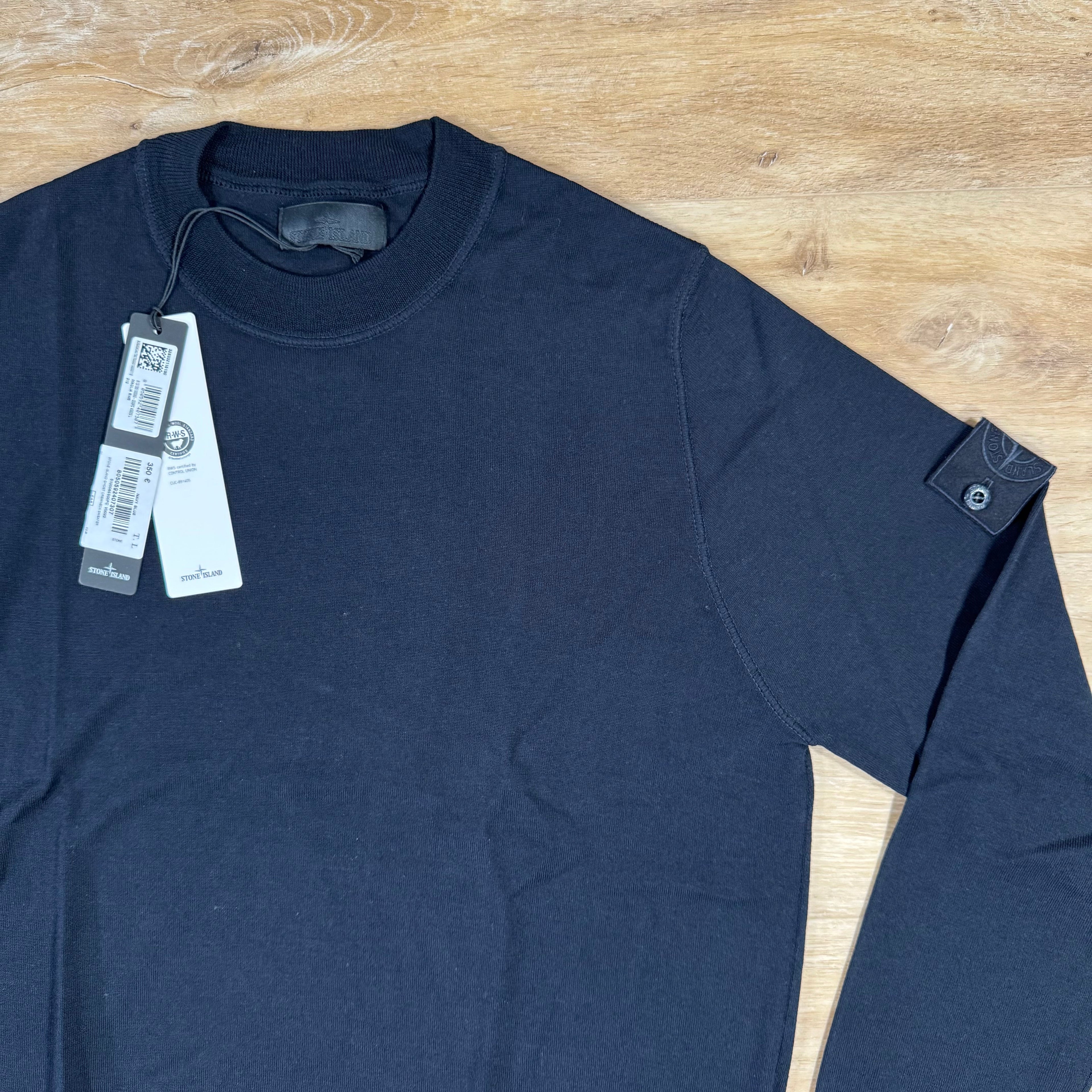 Stone Island Light Pure Wool Ghost Sweatshirt in Navy -Usfansport