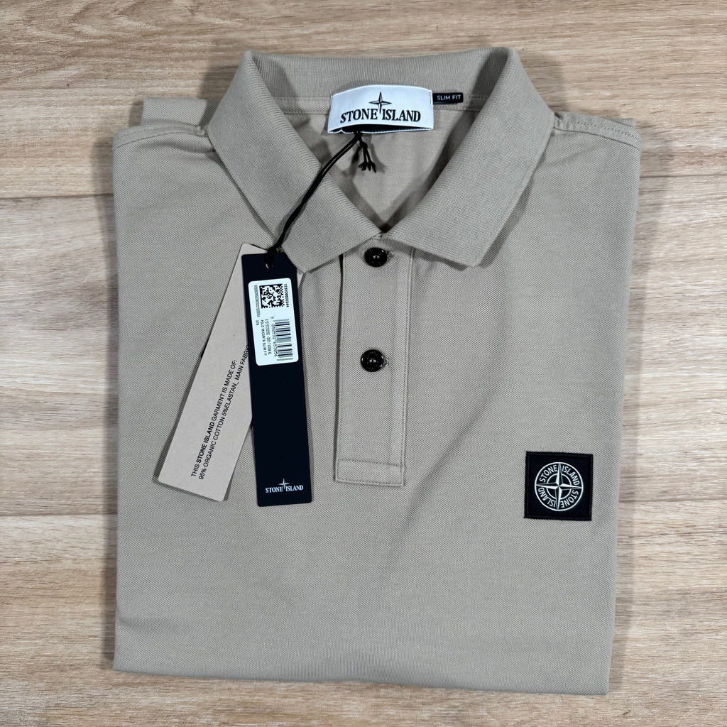 Stone Island Organic Cotton Pique Polo Shirt in Desert -Usfansport