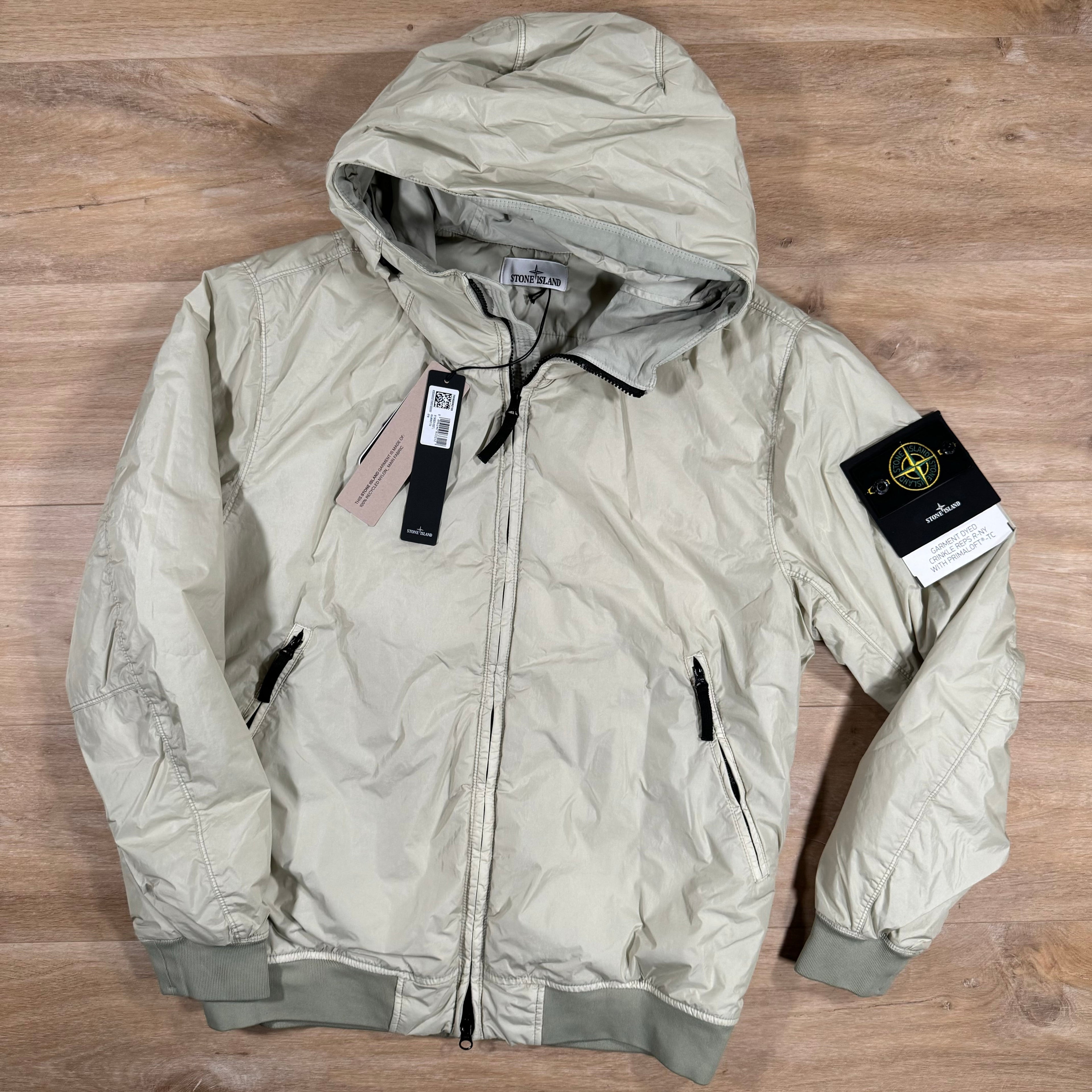 Stone Island Crinkle Reps R-NY Primaloft T-C Jacket in Plaster -Usfansport