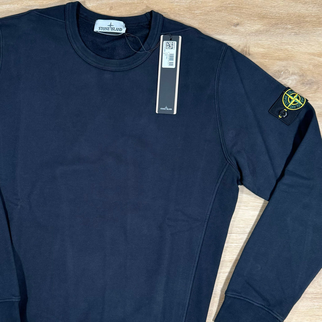 Stone Island Garment Dyed Crewneck Sweatshirt in Navy -Usfansport
