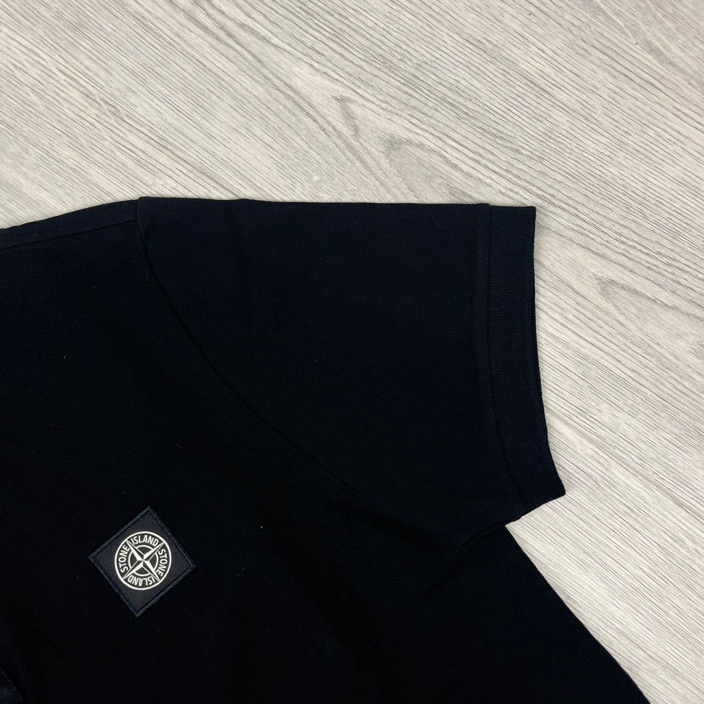 Stone Island Patch Polo Shirt - Black -Usfansport