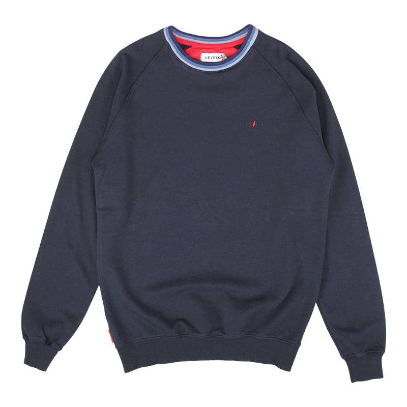 Le Fix Fade Rib Crew I Navy