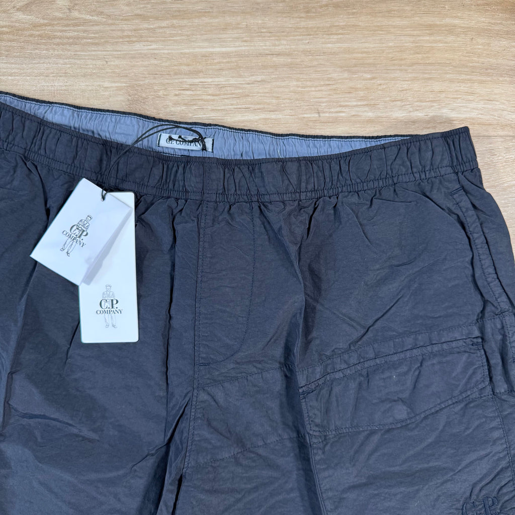 CP Company Flatt Nylon Logo Swim Shorts in Navy -Usfansport