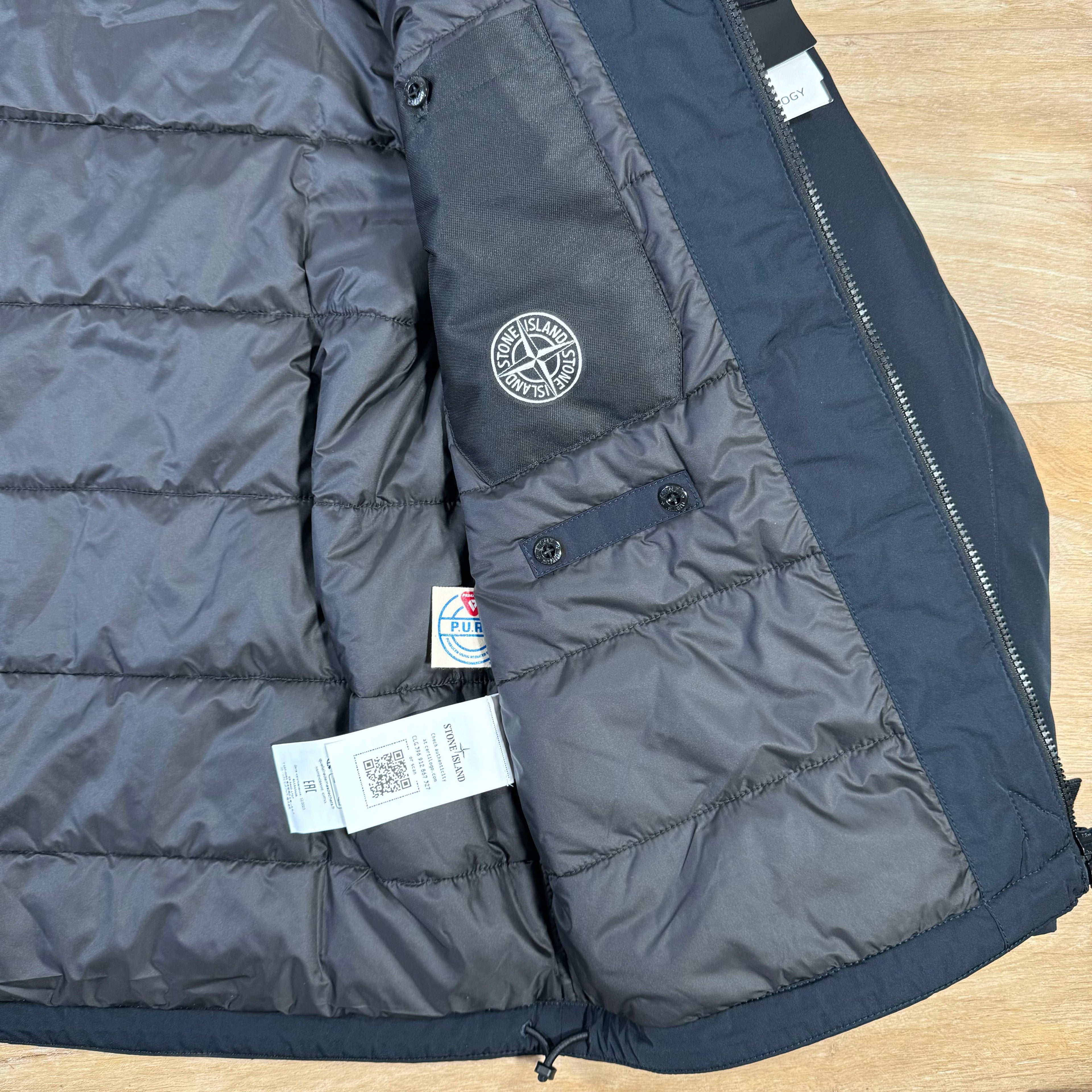 Stone Island Polyester Micro Twill Jacket in Navy -Usfansport