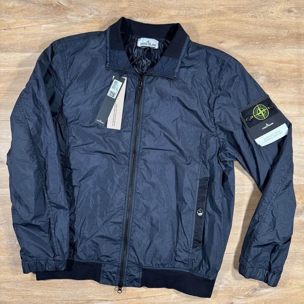 Stone Island Crinkle Reps R-NY Bomber Jacket in Navy -Usfansport