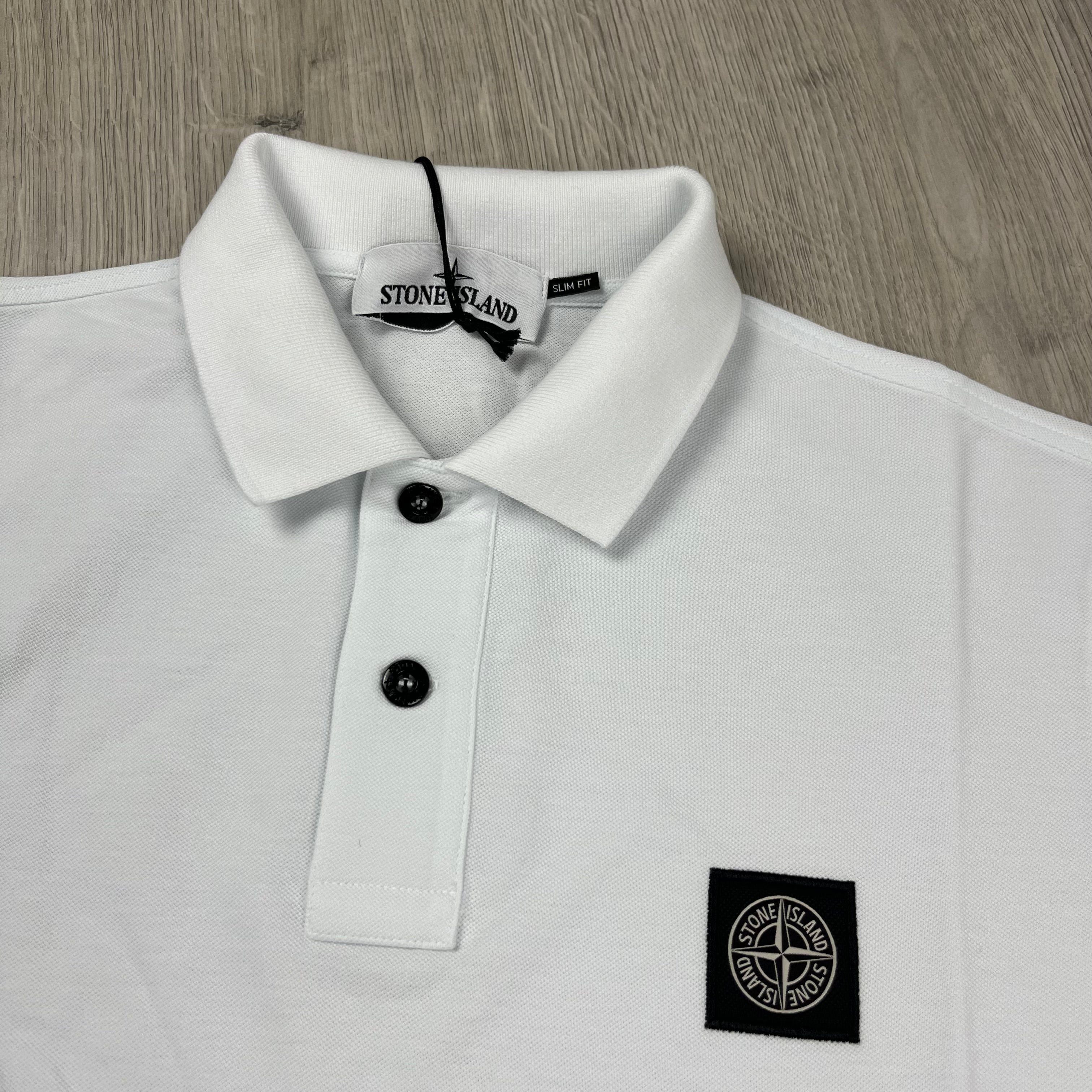 Stone Island Patch Polo Shirt - White -Usfansport