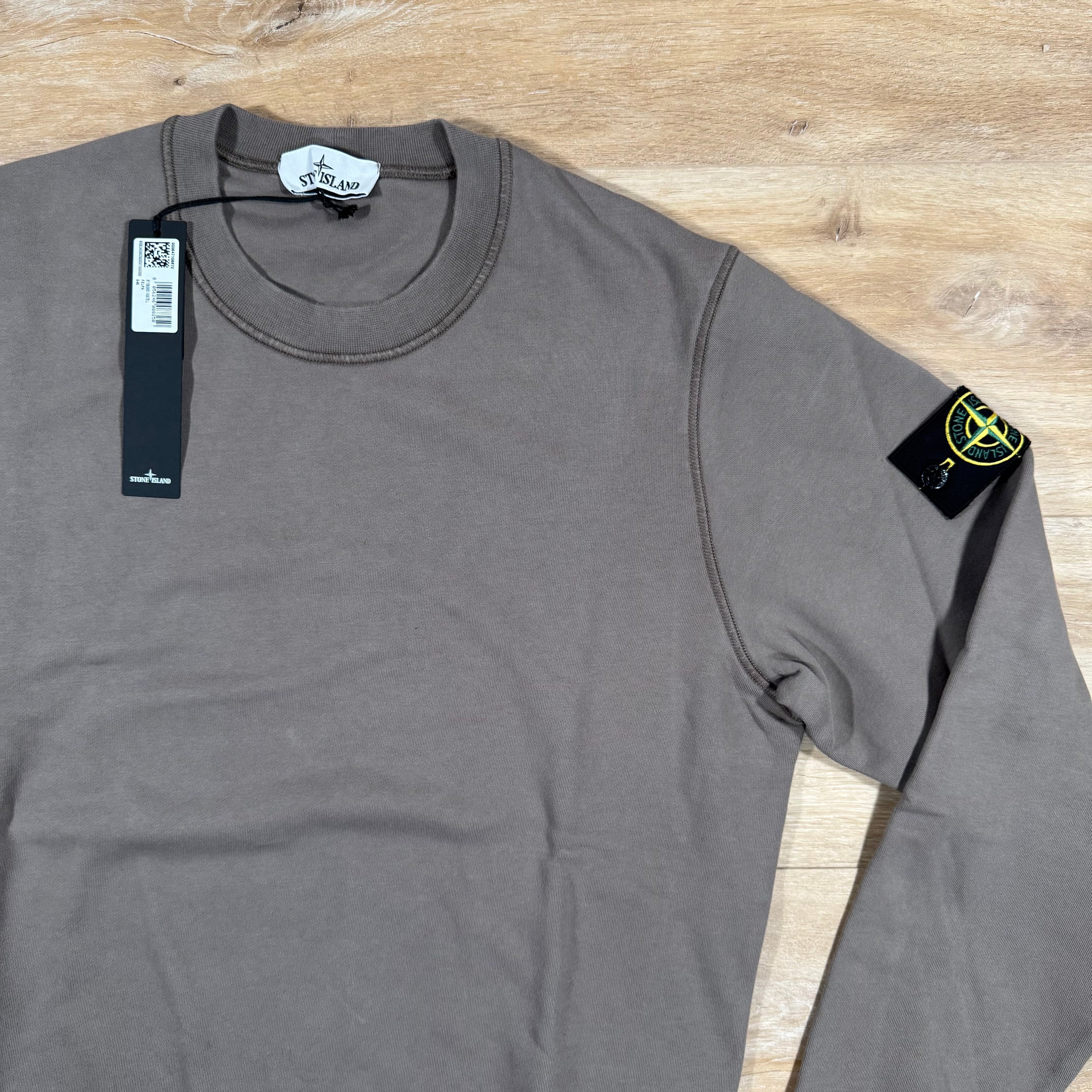 Stone Island Garment Dyed Crewneck Sweatshirt in Walnut Brown -Usfansport