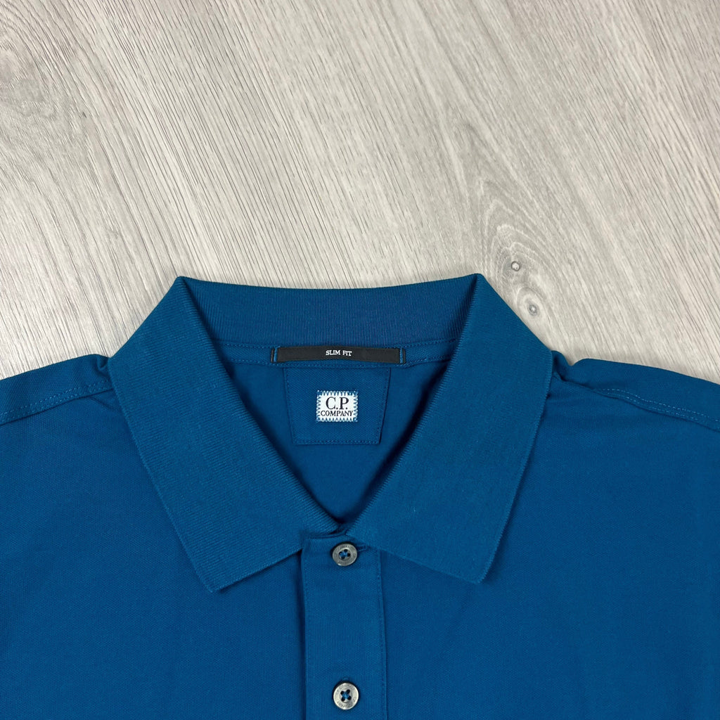 CP Company Piquet Polo Shirt - Ink Blue -Usfansport