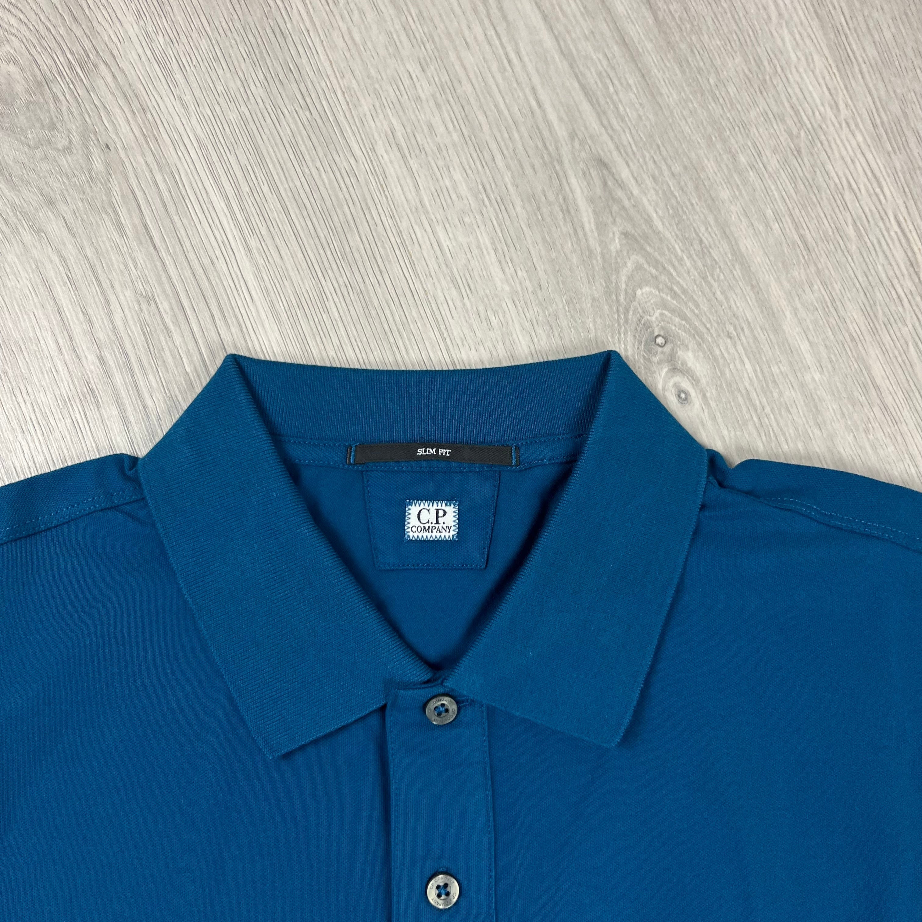 CP Company Piquet Polo Shirt - Ink Blue -Usfansport