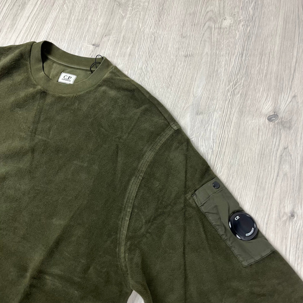 CP Company Raised Fleece Sweatshirt - Ivy Green -Usfansport
